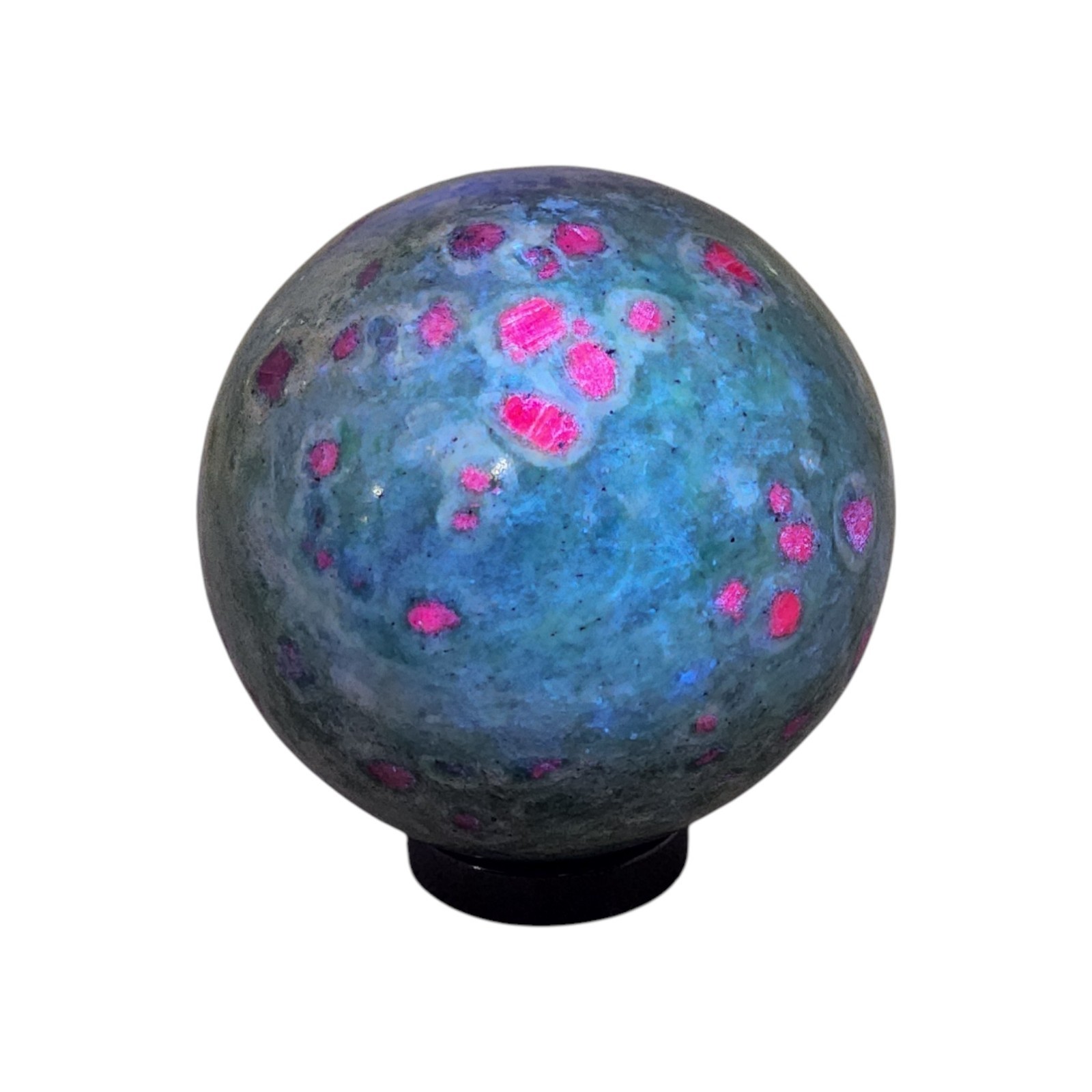 Ruby in Fuchsite, 2 3/8″, India, sphere, display specimen, #R-6752