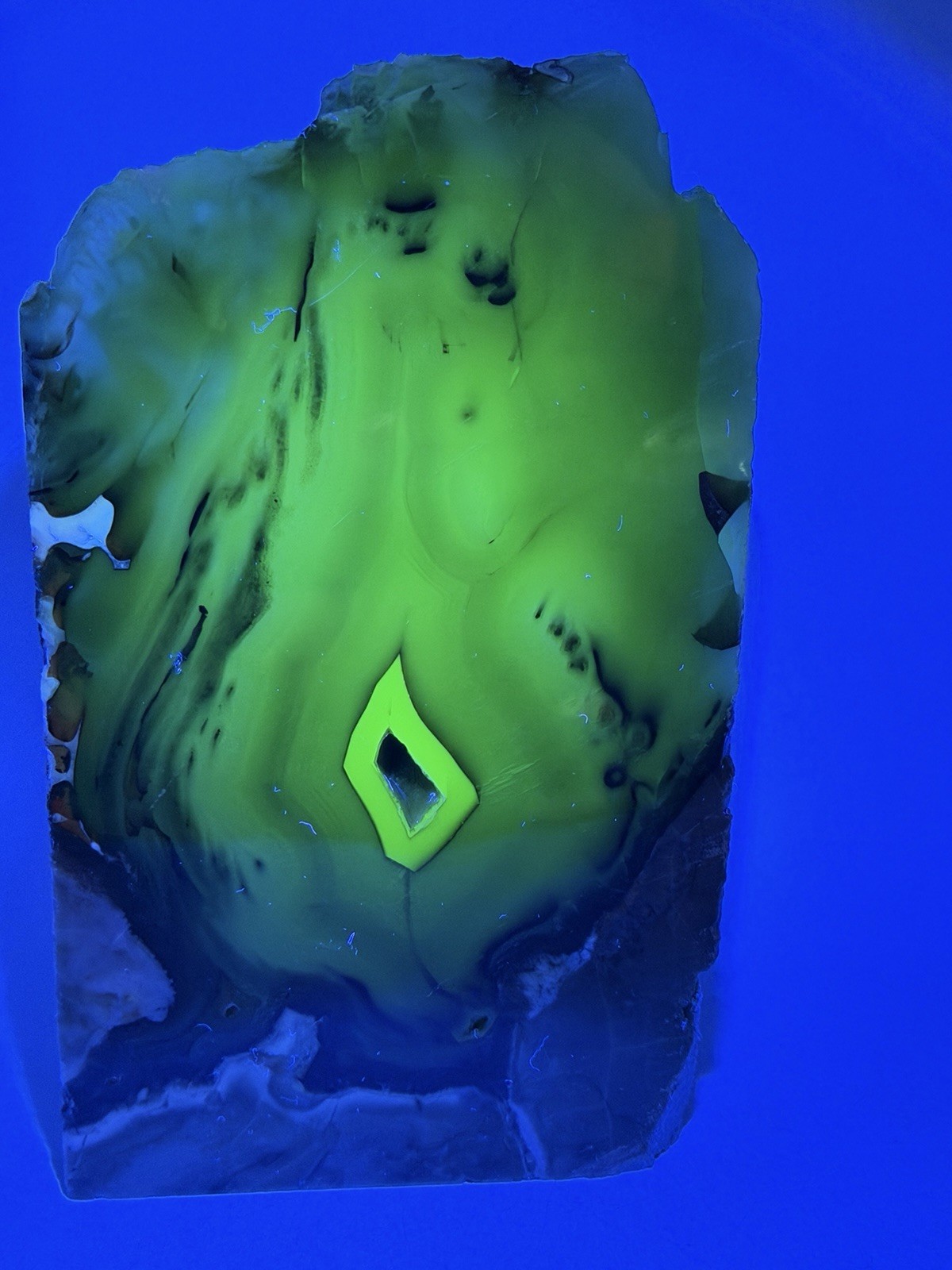Volcano Agate Freeform Slab Beautiful UV Free Standing Natural Crystal Reiki