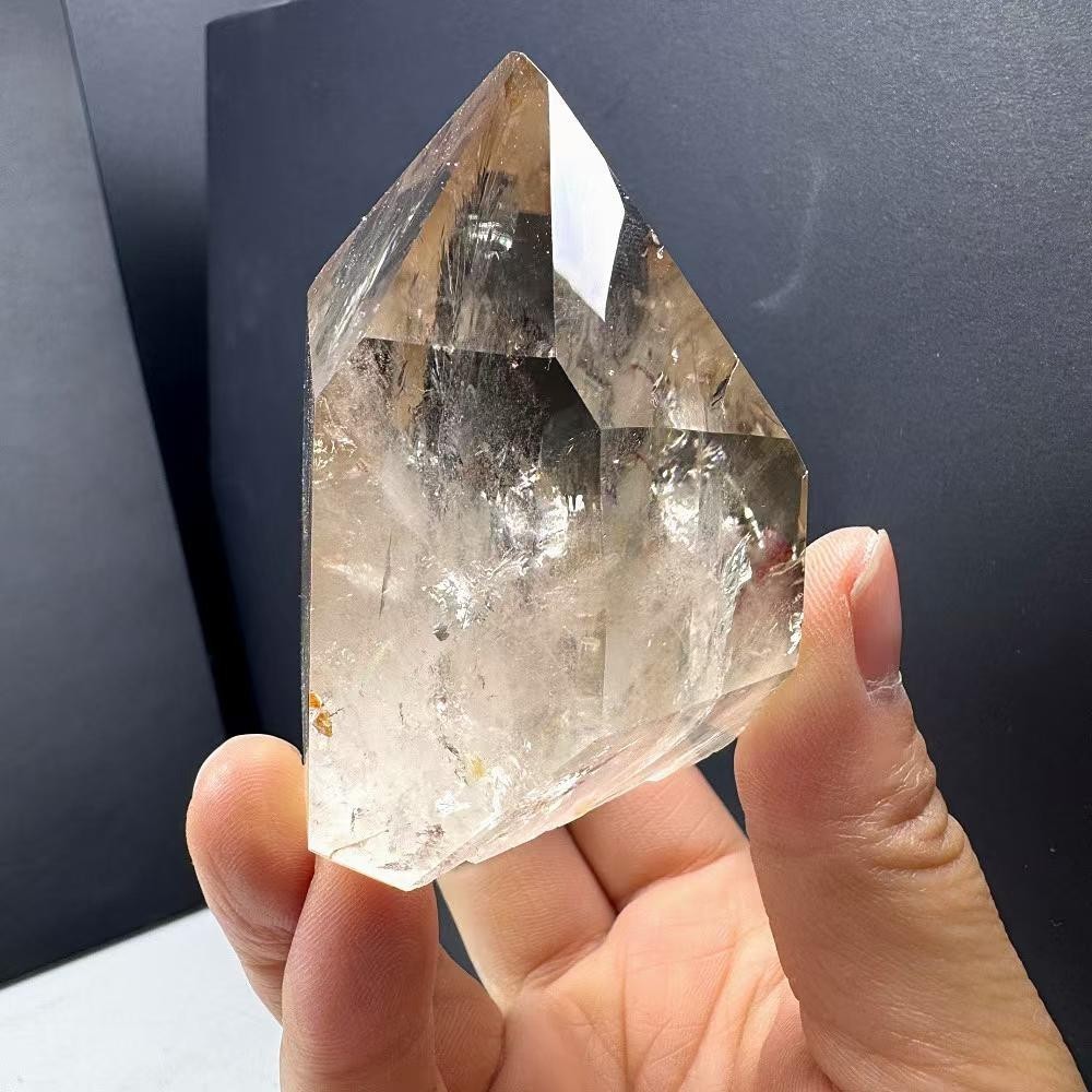 290g Natural Rainbow Smoky Quartz Obelisk Crystal Mineral Reiki Decor