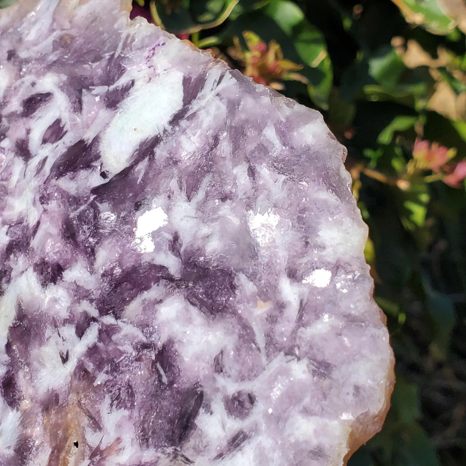 Raw Mica Lilac Pink Purple Flashy Sparkly Polished Display Slab 197 grams