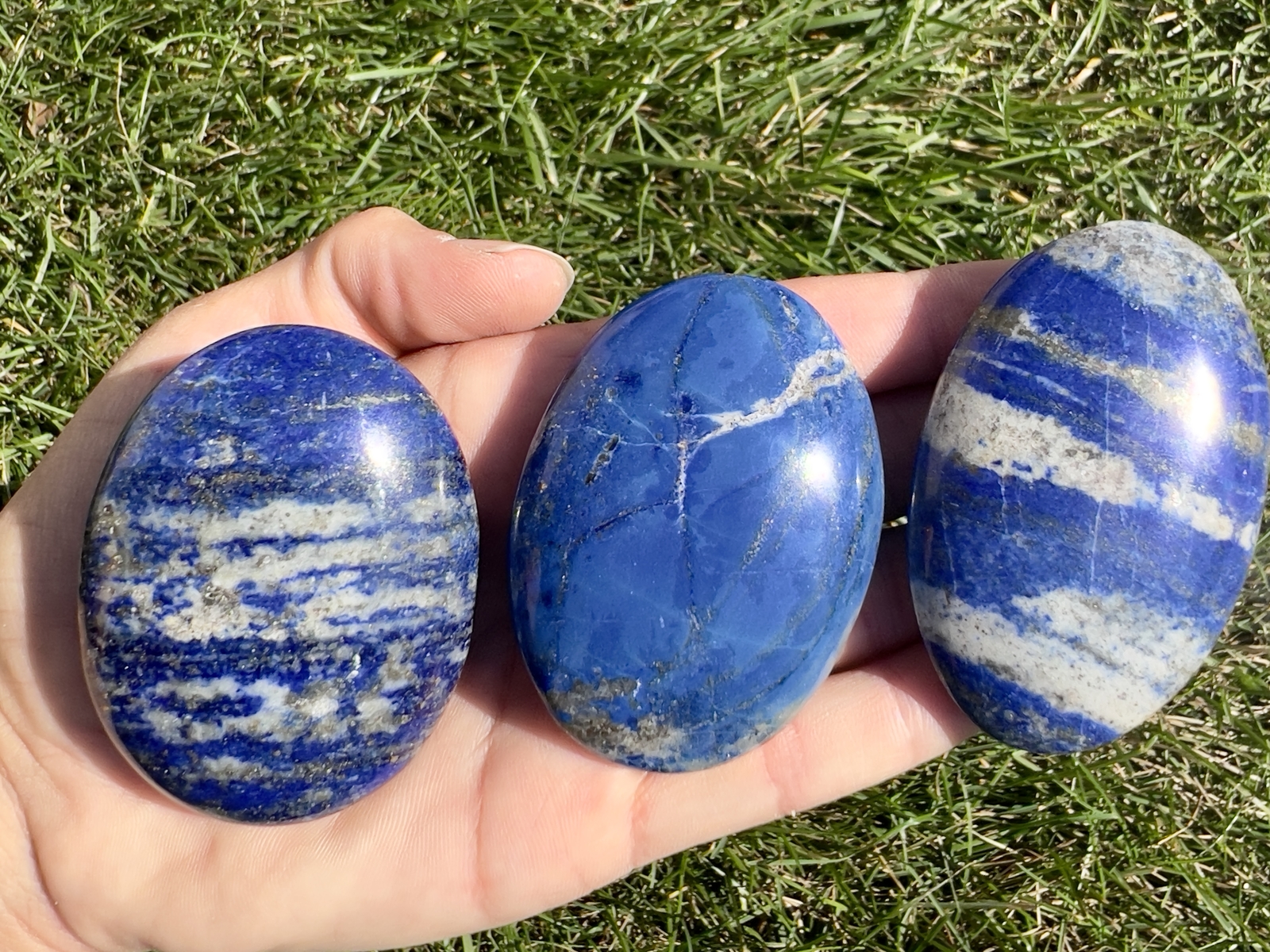 Lapis Lazuli Palm Stone, Natural Lapis Lazuli from Pakistan