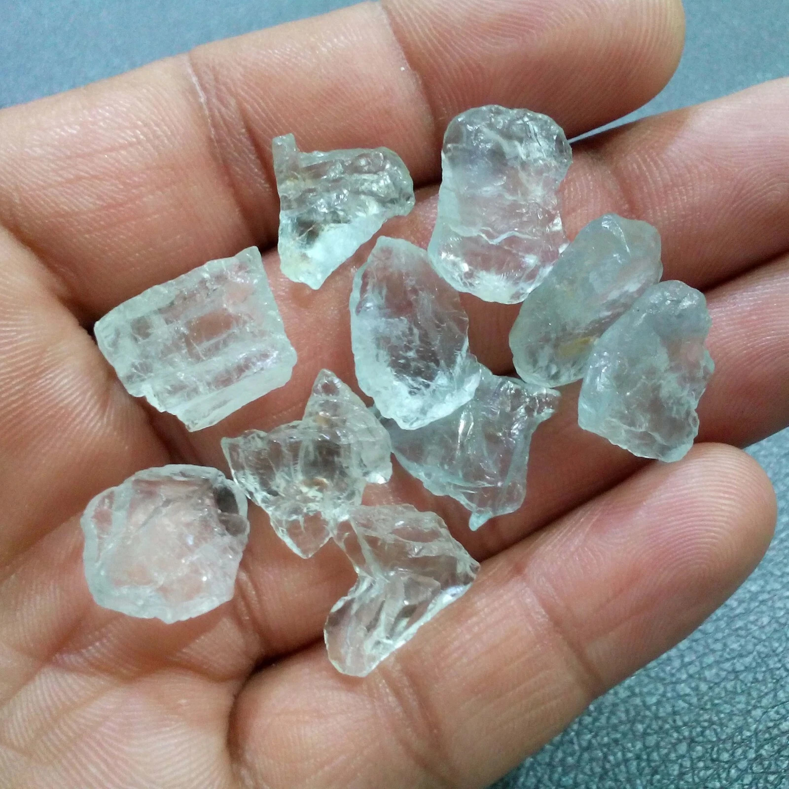 AAA Blue Aquamarine 11 Piece Rough Size 10-12 MM Natural Aquamarine Gemstone