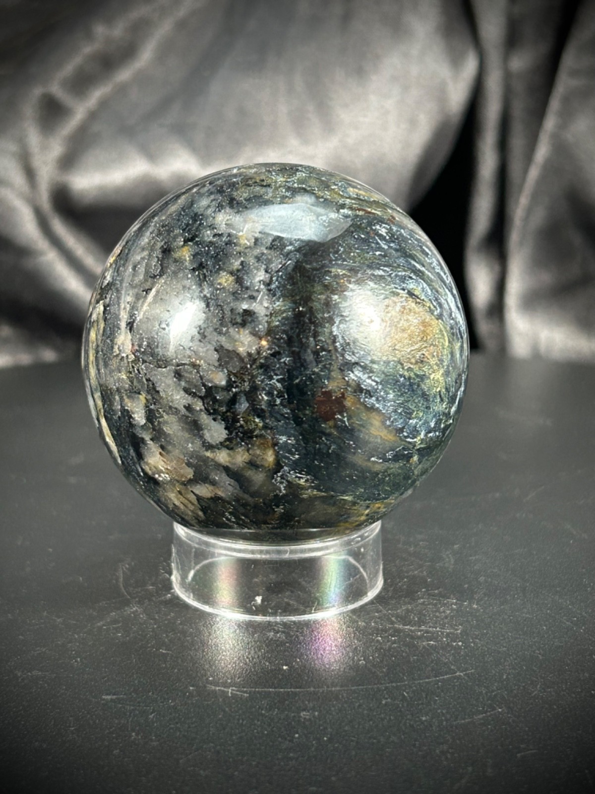 2.21″ Pietersite Sphere With Acrylic Stand 8.9oz (254 grams)