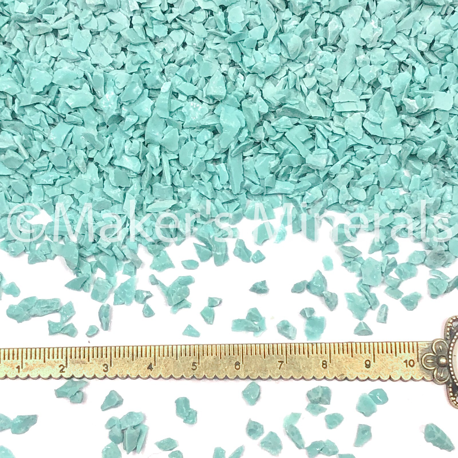Crushed Blue-Green Turquoise Chips, Lab-Created, 2mm-4mm for Woodworking Inlay