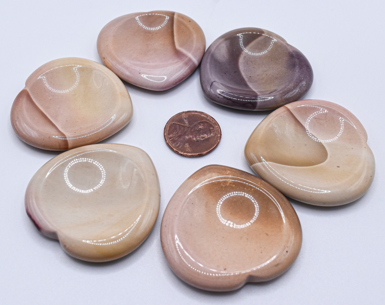 40mm Mookaite Jasper Heart Worry Stone / Mini Bowl Crystal Mineral Australia 1PC