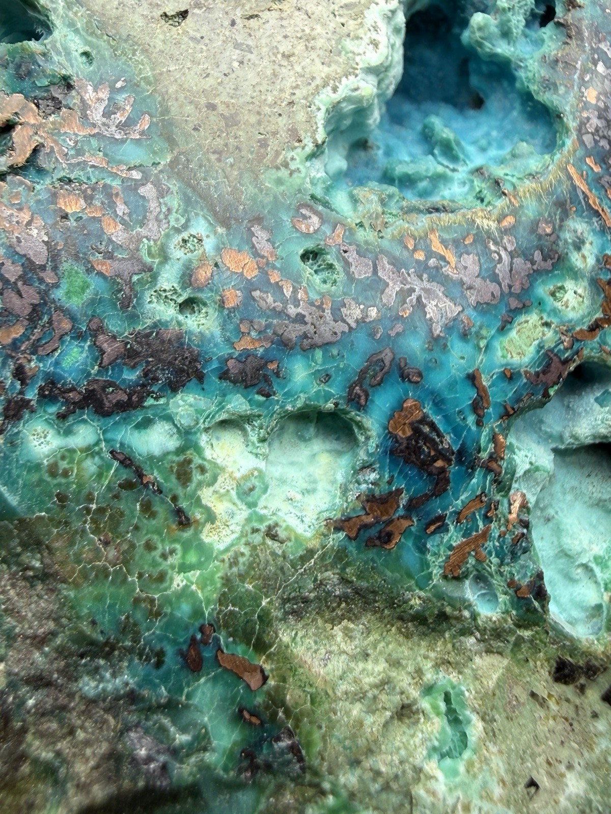 6” Polished Native Copper in Chrysocolla — Display Specimen (Indonesia)
