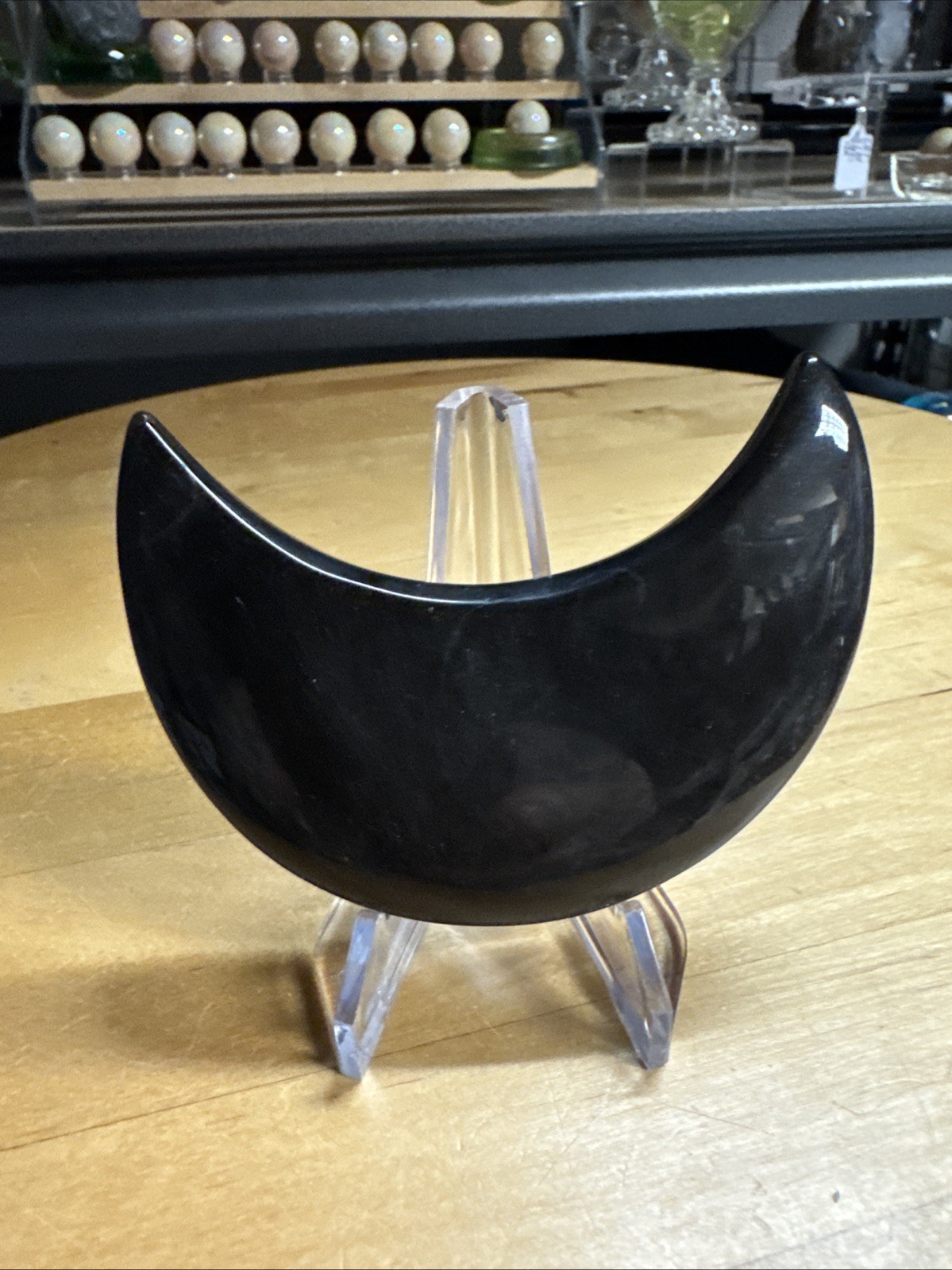 6703 Obsidian Silver Sheen Moon Stand Not Included 2.0”T 3.4”W .6”Th Wt. 4 Oz.