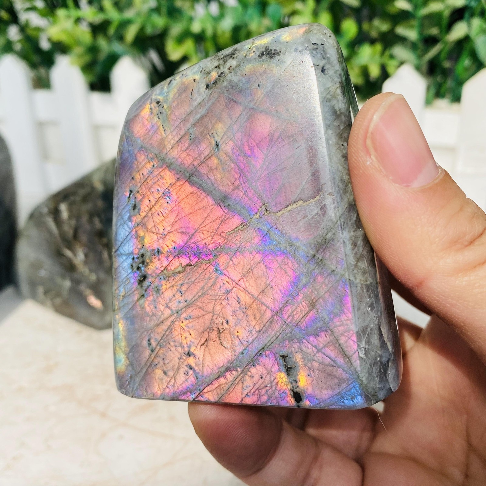 Natural Purple Labradorite Quartz Crystal Freeform Mineral Specimen 1380g