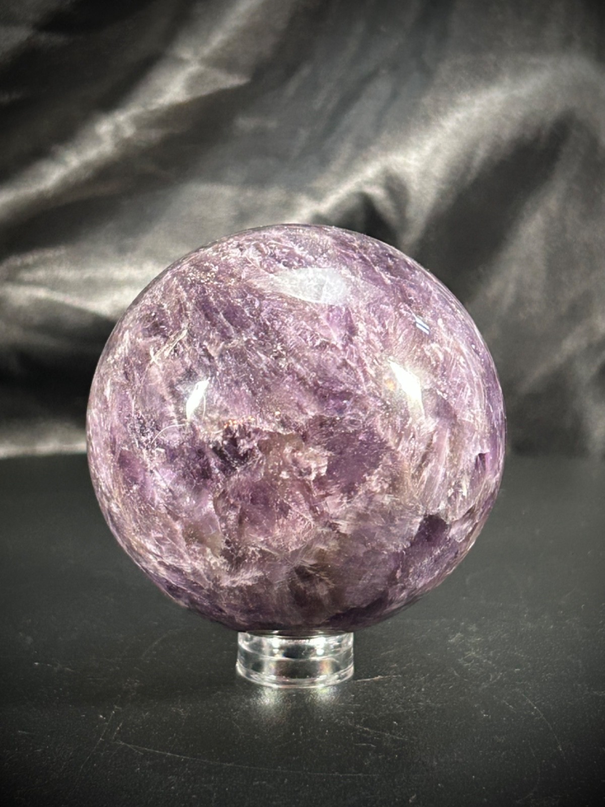 2.31″ Beautiful Amethyst Sphere With Acrylic Stand 9.9oz (282 grams)