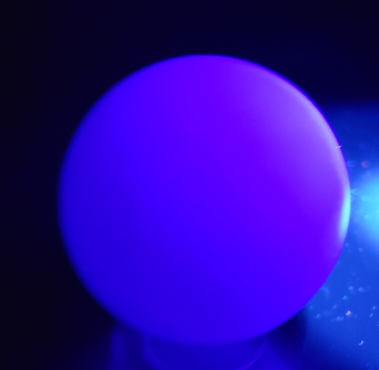 2.45″ Yttrium Lavender Fluorite Sphere Enhydro Sphere Orb Ball UV, 401g or 14 oz