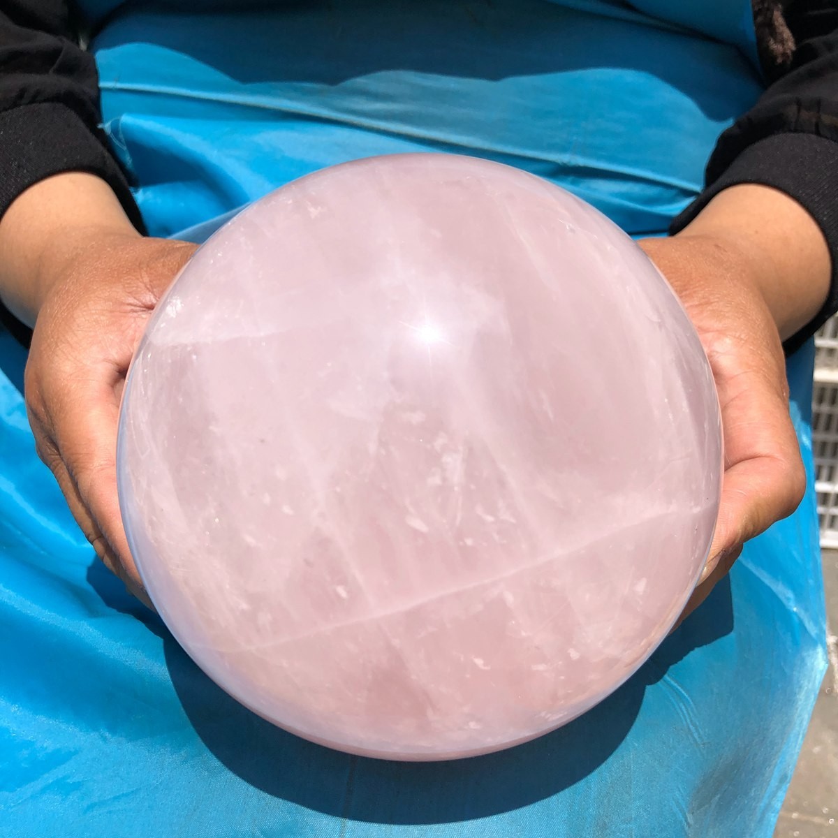 6.75LB Large Natural Pink Rose Quartz Sphere Crystal Ball Reiki Mineral Healing