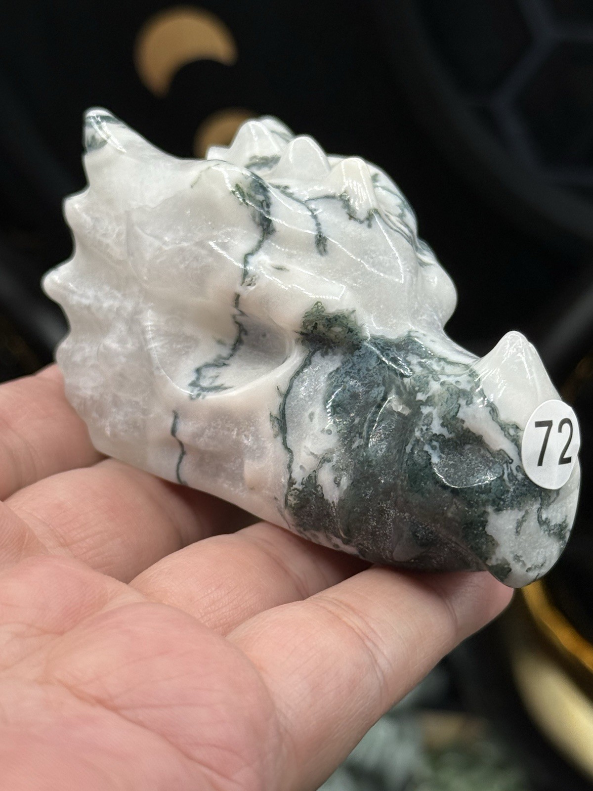 Natural Tree Agate Dragon Head Skull Good size Great price Free ship & gift