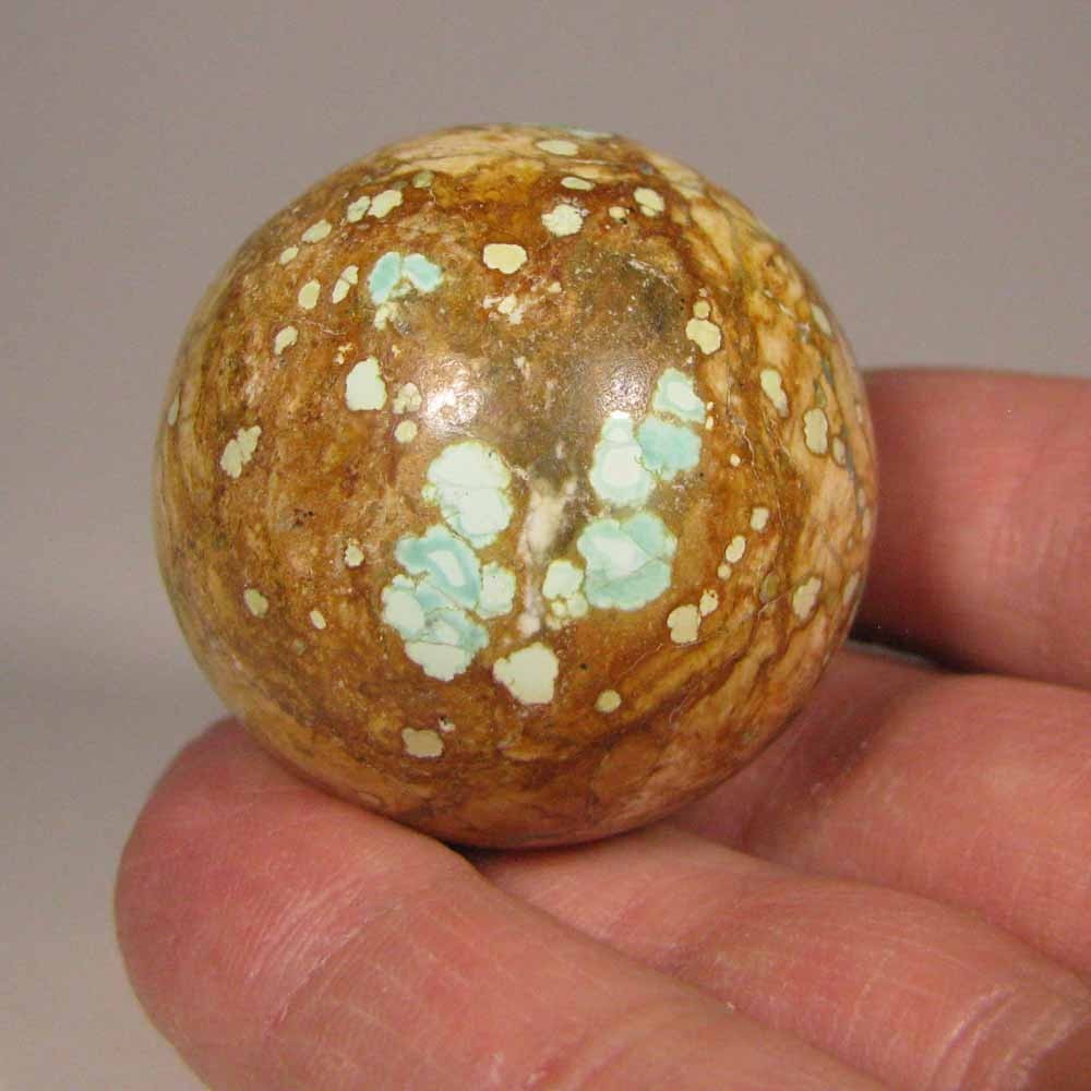 40mm TURQUOISE Gemstone Sphere Ball w/ Stand – Nevada Number 8 Mine