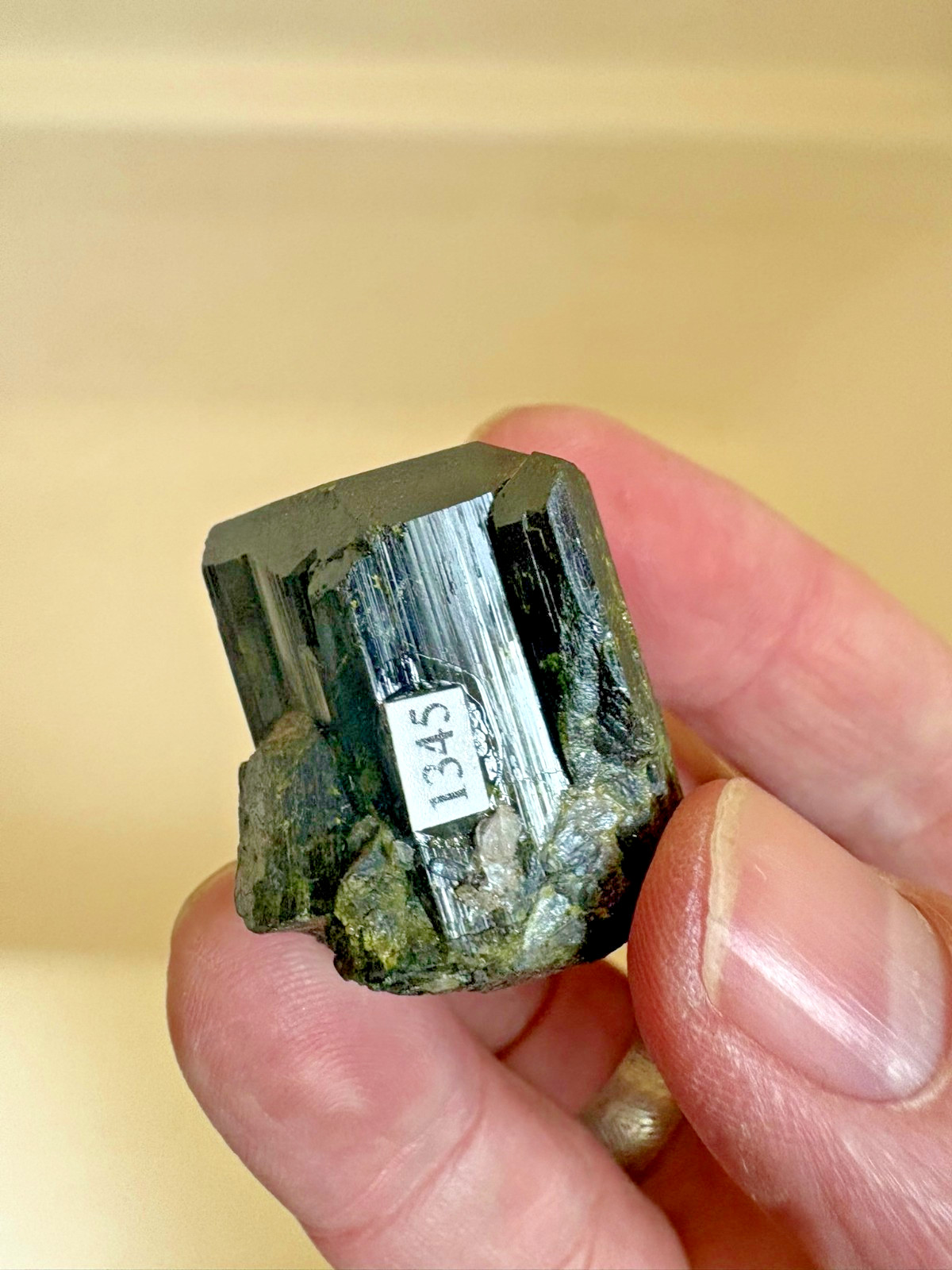Epidote, twinned xtl, Prince of Wales island, Alaska, USA, ex Doug Toland