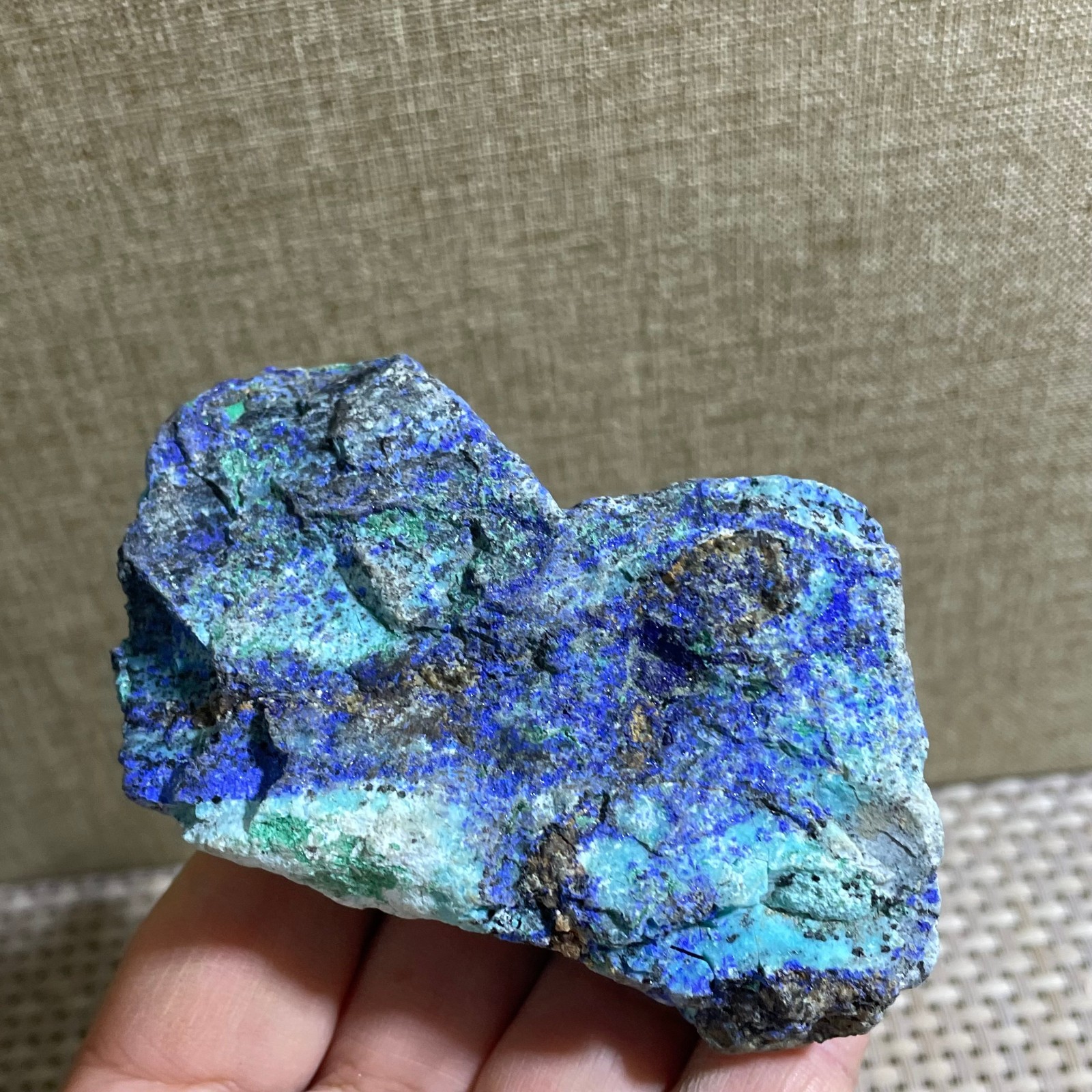 Restoration of Blue Copper Ore Quartz Crystal Mineral Samples 153g