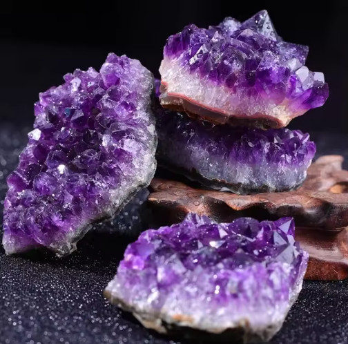 80-100g Raw Amethyst Crystal Quartz Cluster Specimens Healing Reiki Ornaments