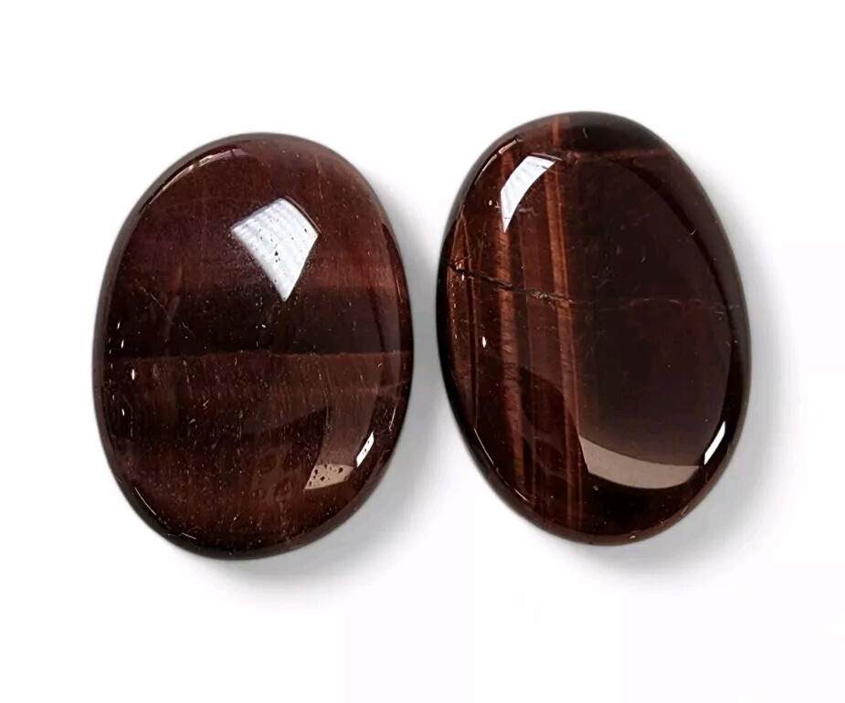 Red Tigers Eye Polished Smooth Stones Africa 26.3 grams 2 Piece Lot