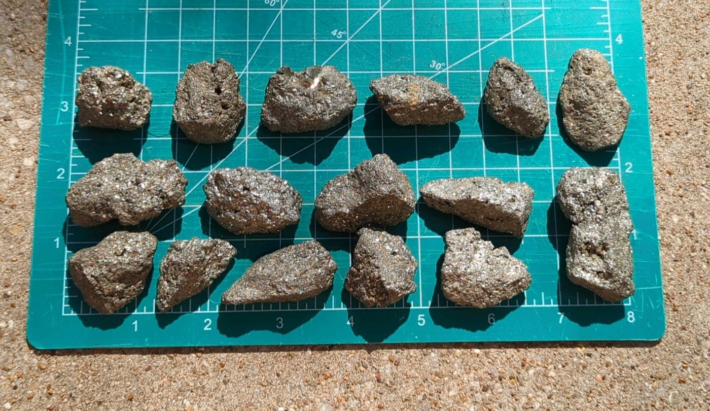 Lot of 1 Lb of Iron Pyrite Rough Chunks Fools Gold Nuggets 16 Pieces tumbling