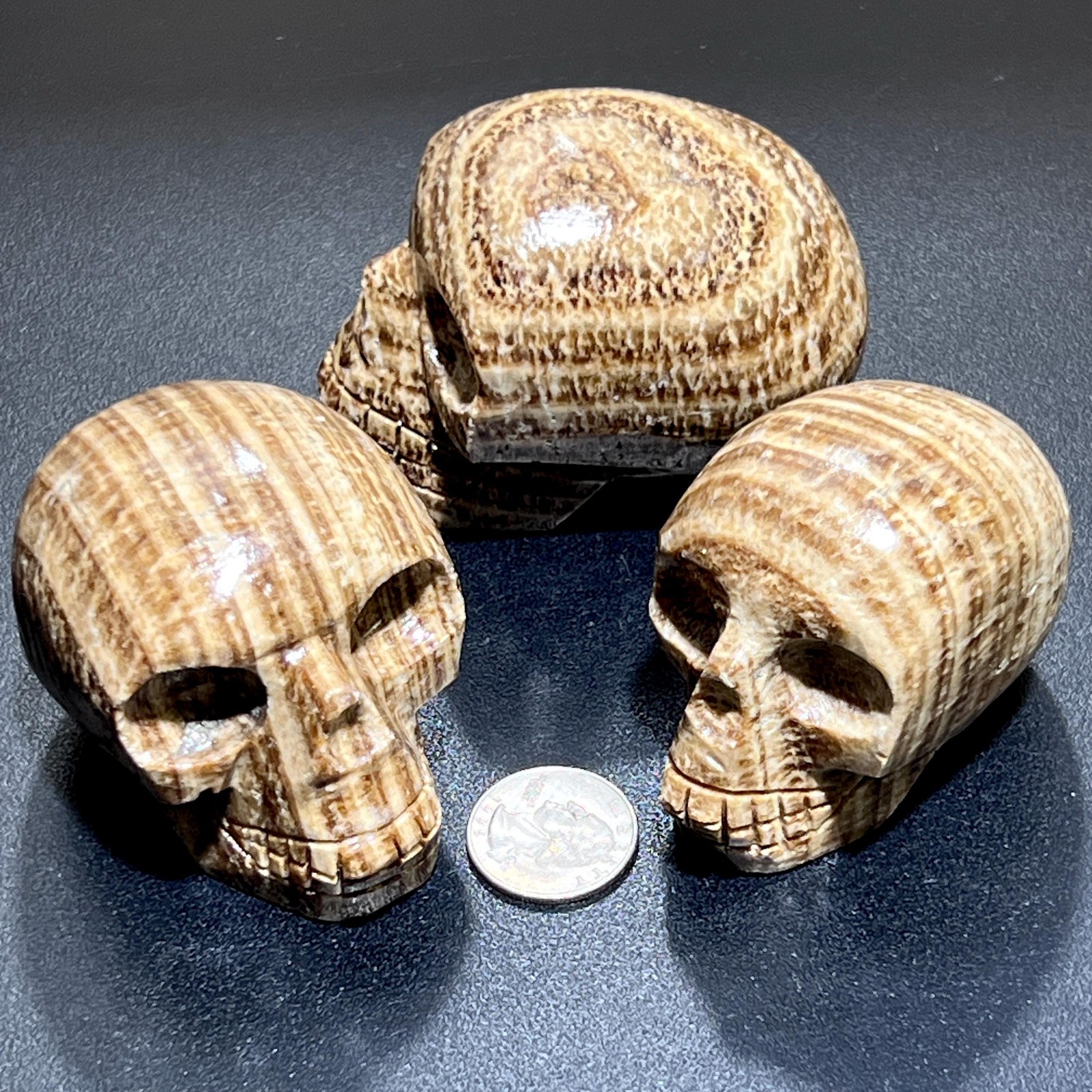 Aragonite Skull Carving Gemstone Crystal Home Decor Carving Supply