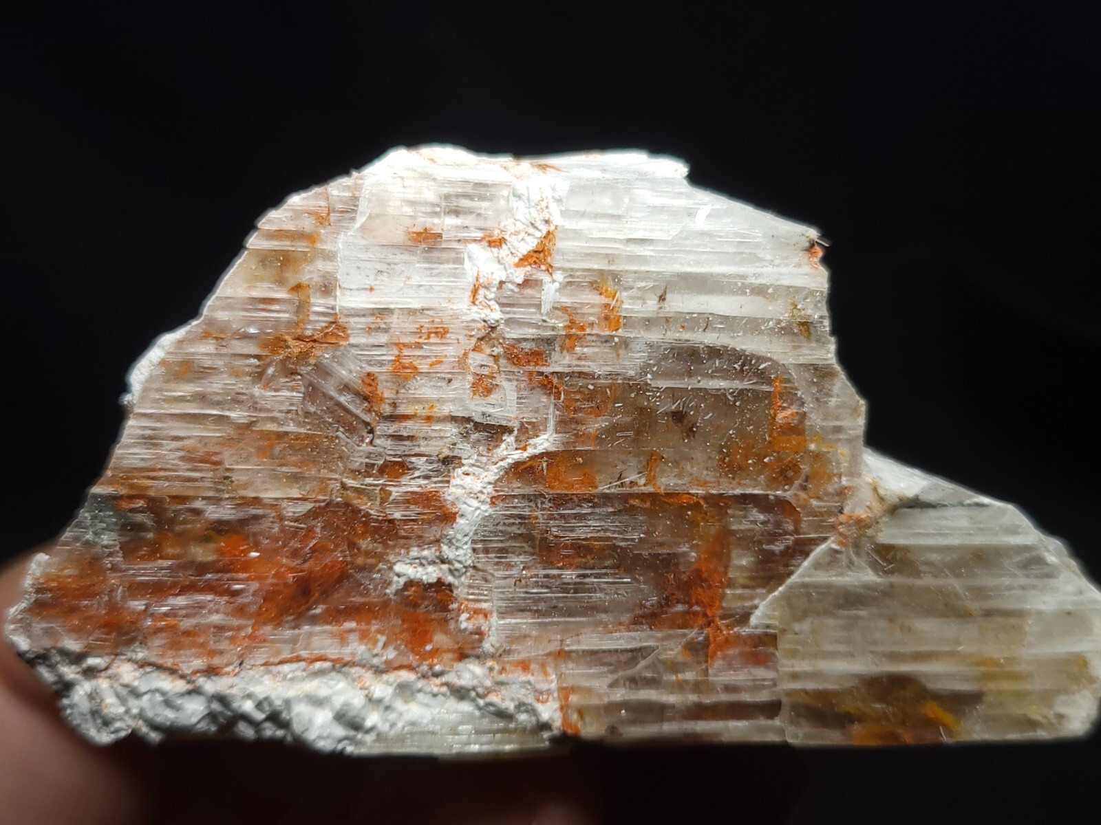 Kernite w/ Realgar Specimen from Boron, CA 3″x1.5″x0.5″ (50.1 Grams)
