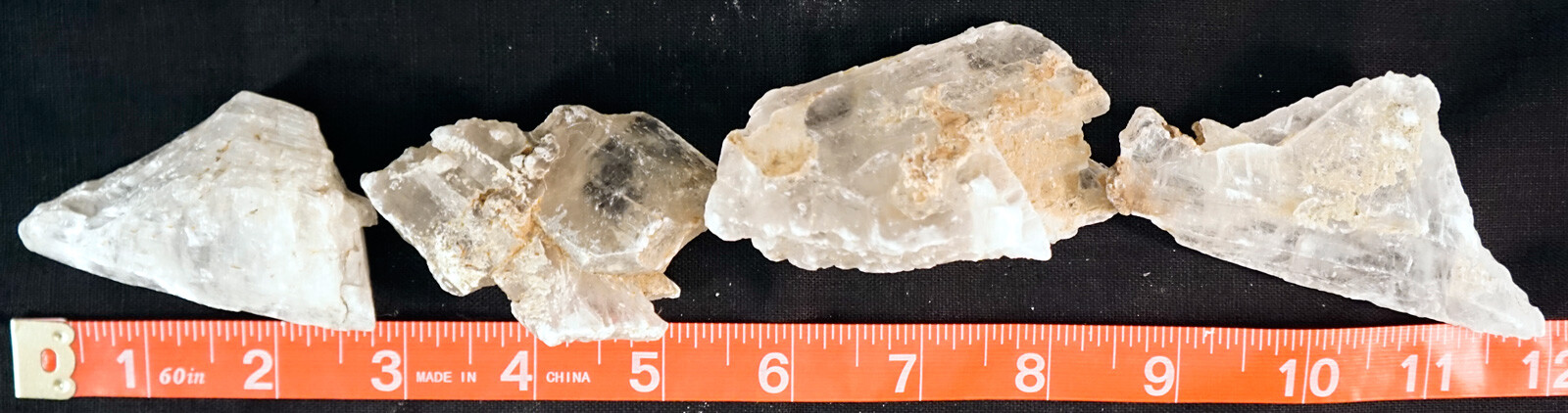 Natural Selenite crystallized Gypsum Rough 4 Nice Pieces 4 Display / Healing
