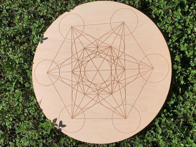 Archangel Metatron Wood Crystal Board Geometry Shape