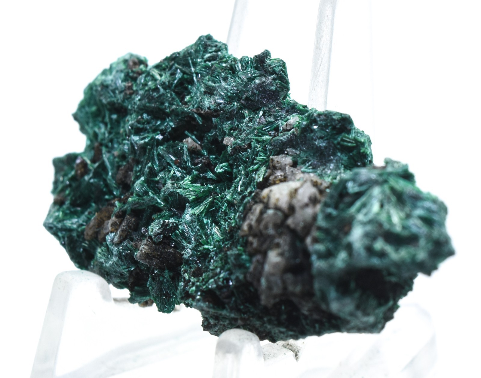 60ct Fibrous Green Malachite w/ Inclusions Crystal Mineral Cluster Rough – Congo