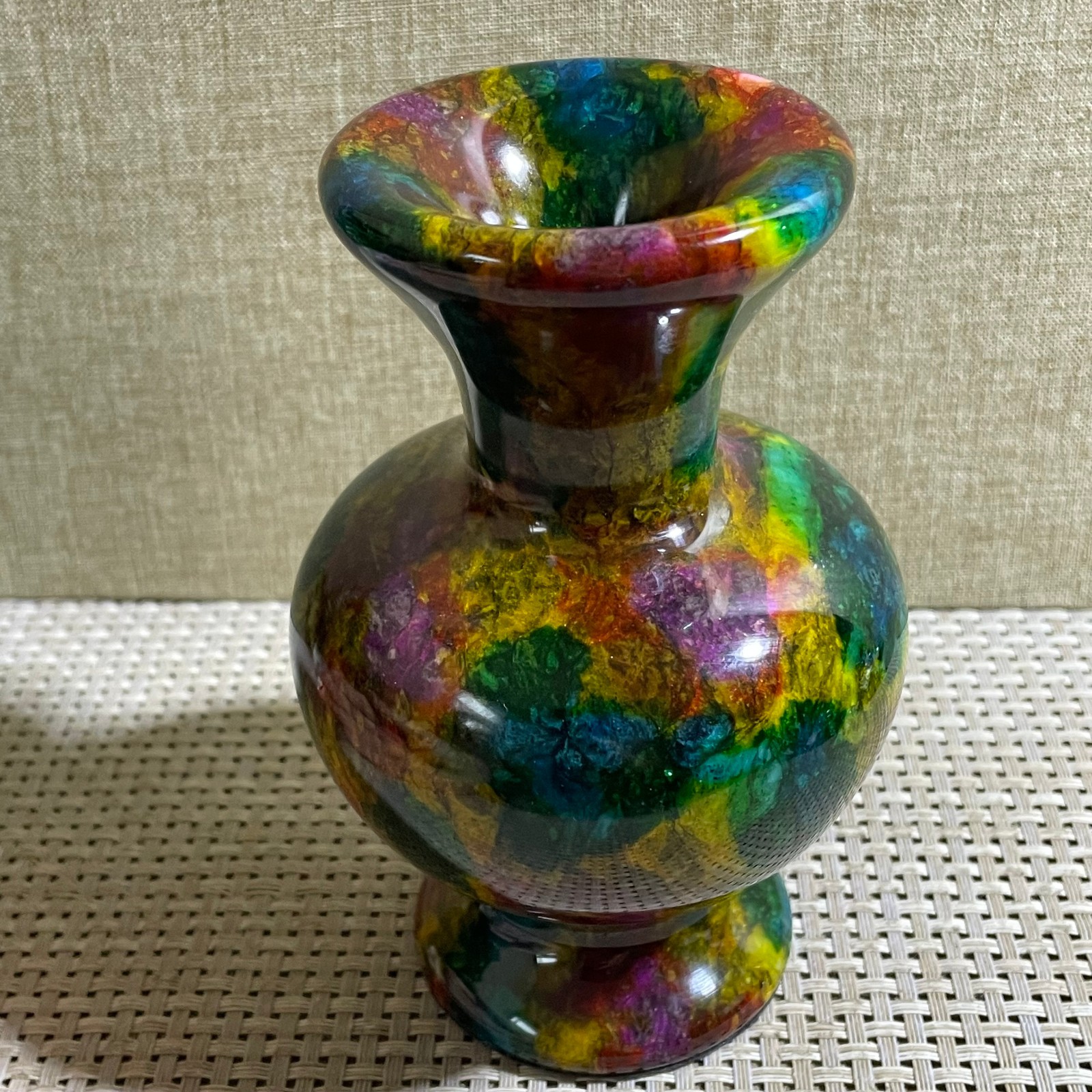 888g Seven Colors Jade vase specimen Decorative -Taiwan China
