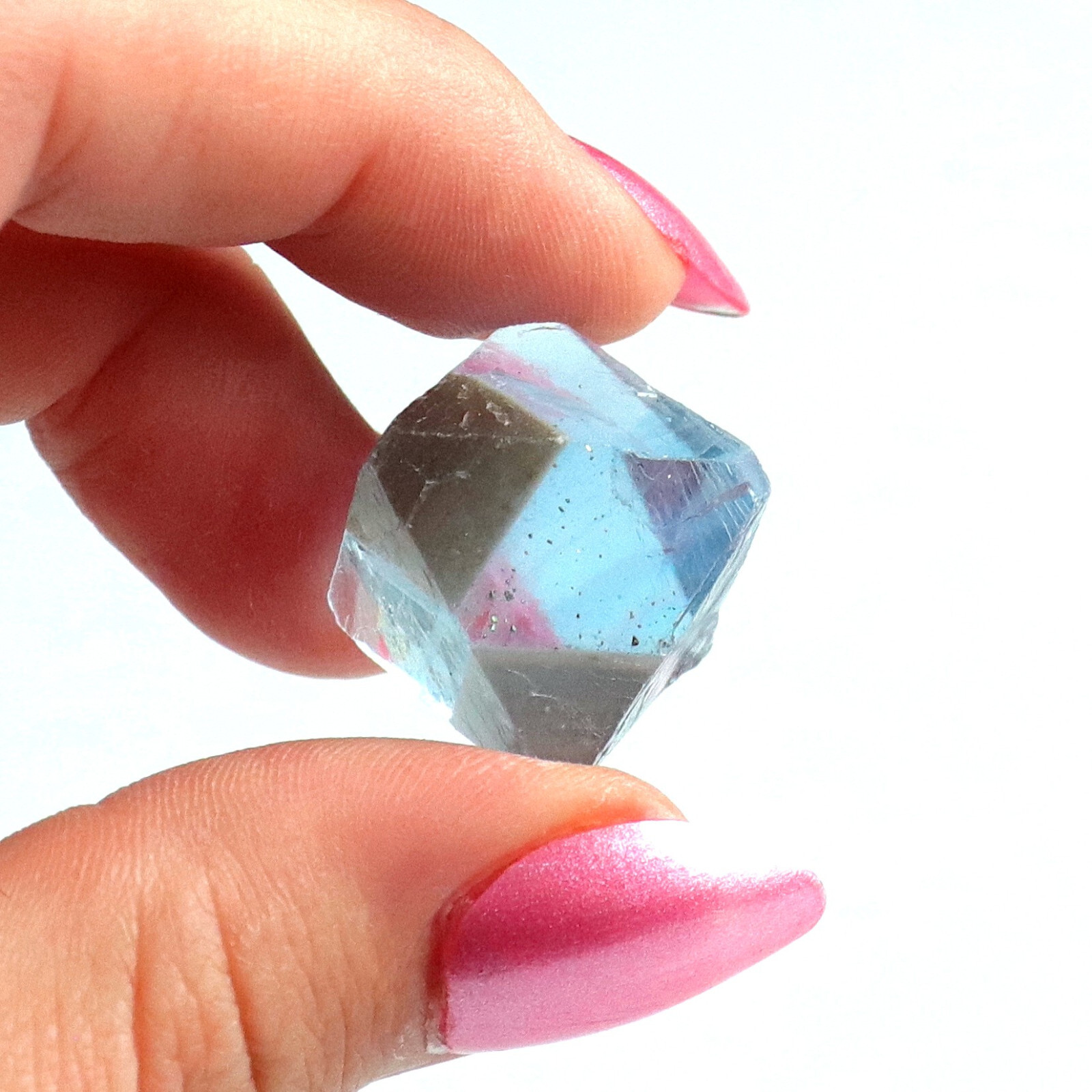 Fluorite Octahedron Gemmy Sky Blue Color Cave In Rock, Illinois 2.9 Cms