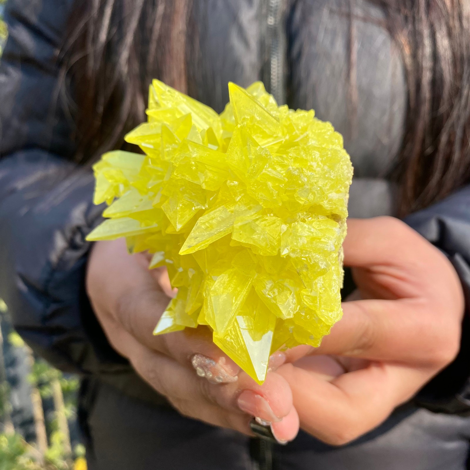 300G Rare Natural yellow sulfur crystal quartz crystal mineral specimen