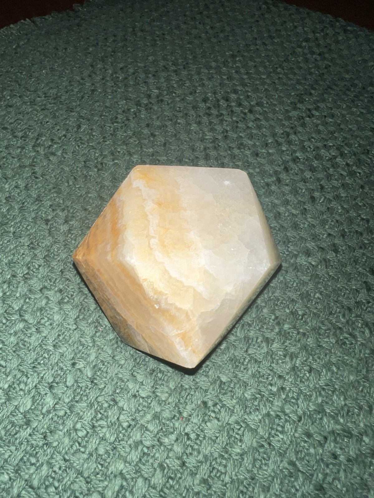 Polished Banded Calcite Geometric Display
