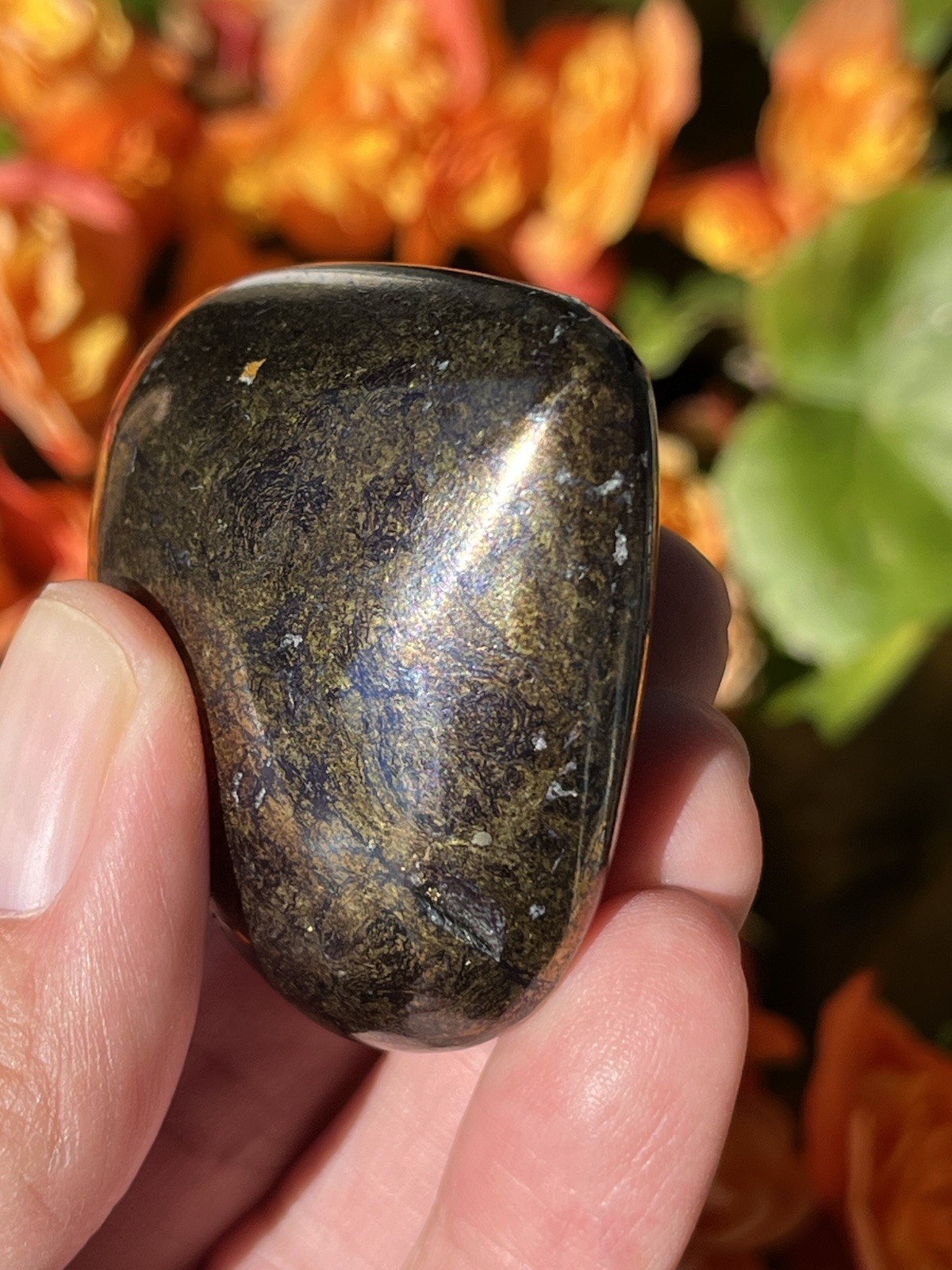 Peruvian Covellite Heart with Pyrite