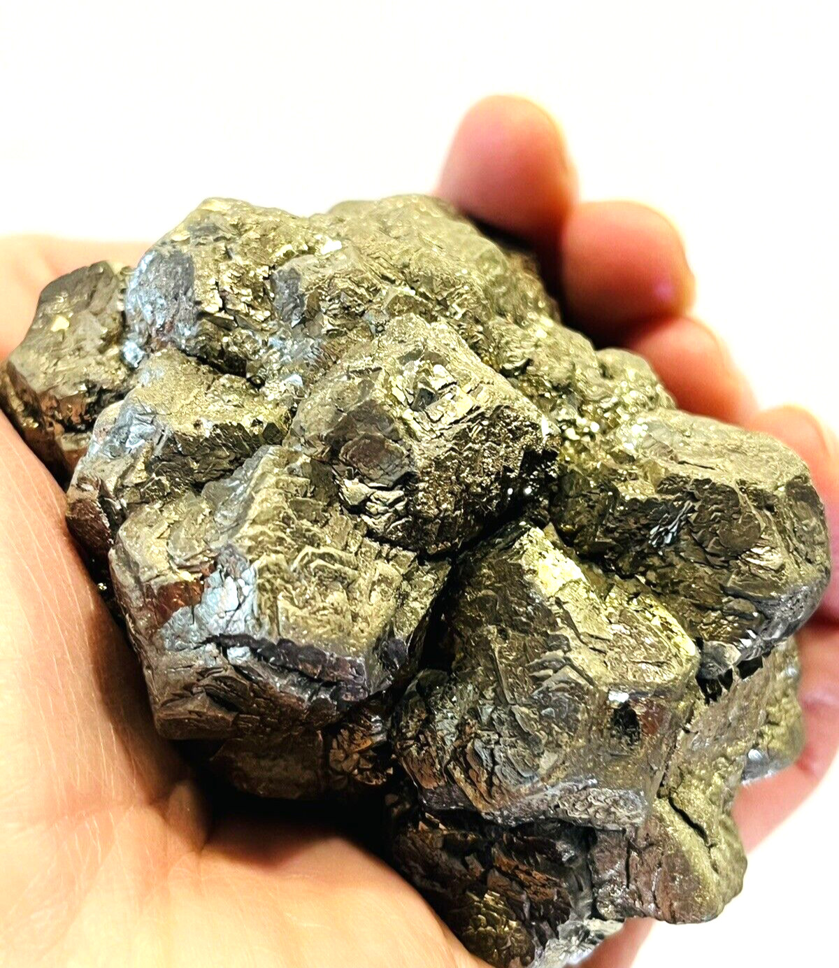Octahedral Pyrite Cluster 1 lb. 3 oz. Large Octahedrons 1-2cm in Width, Unusual