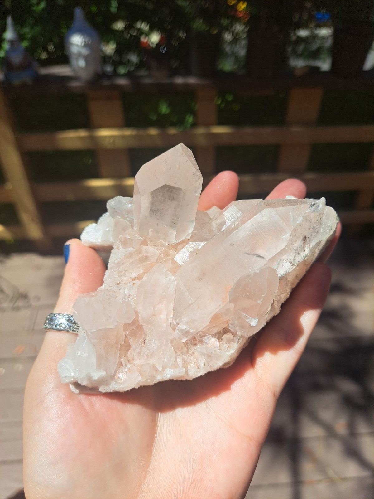 Pink Lemurian Quartz Cluster
