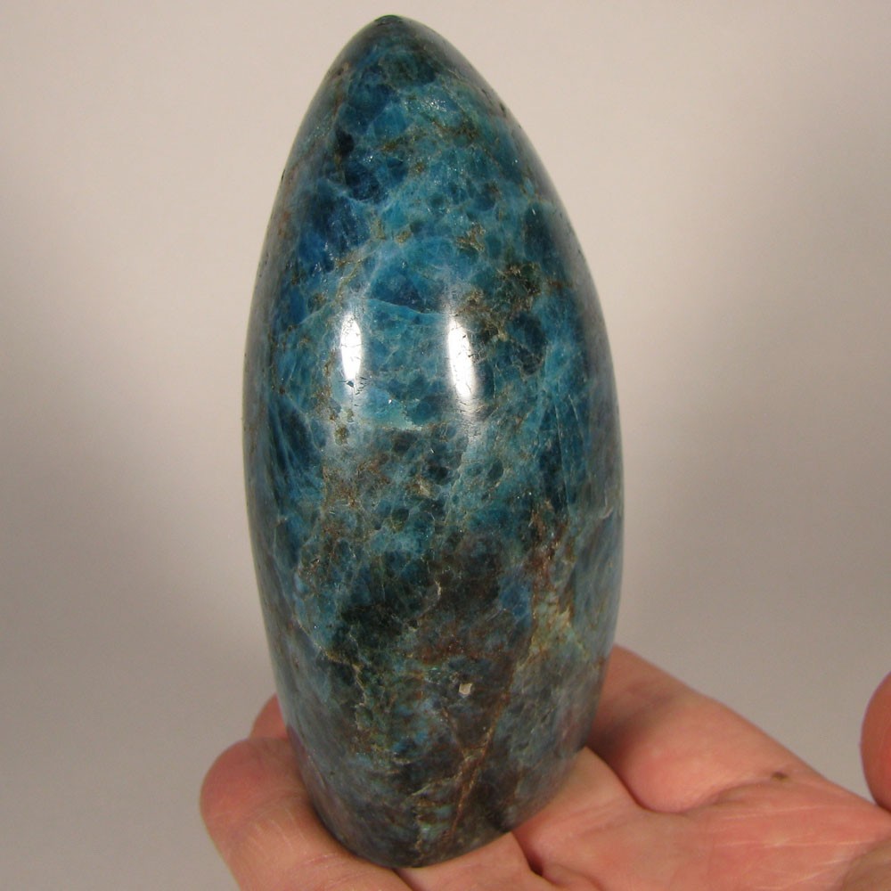 4.1″ Blue APATITE Polished Crystal Freeform Standup – Madagascar – 1.5 lbs.