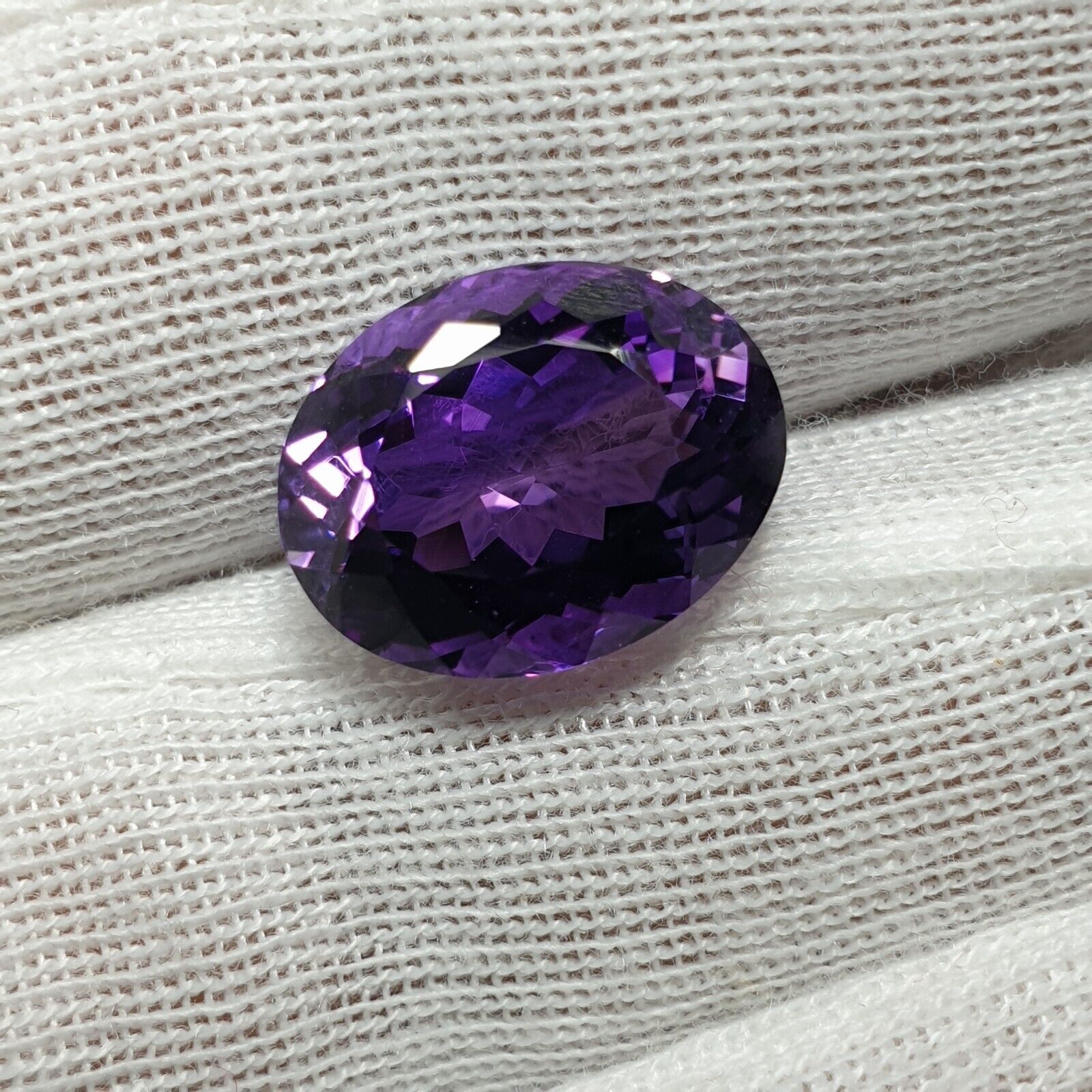 100% Natural Amethyst 10.50×13.50 MM Oval Shape Dark Purple Faceted Cut