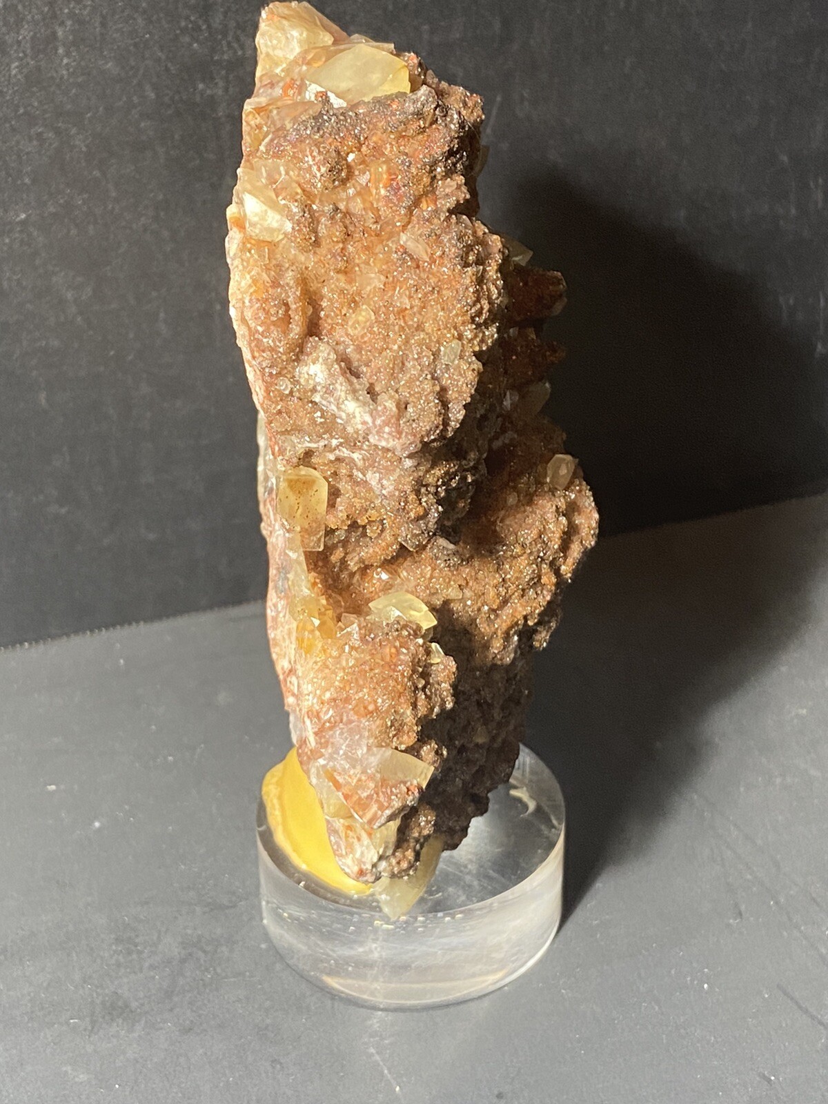 DOG TOOTH CALCITE SCULPTURE LUCITE BASE Crystal Specimen on Lucite