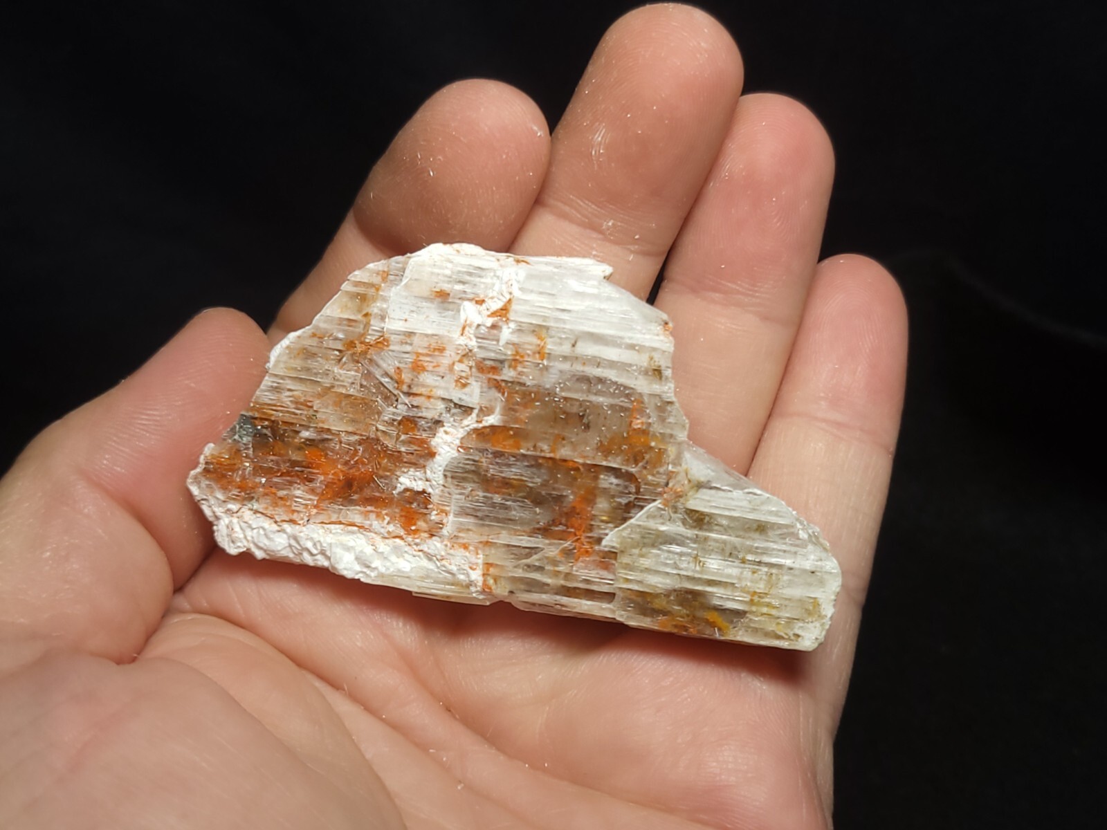 Kernite w/ Realgar Specimen from Boron, CA 3″x1.5″x0.5″ (50.1 Grams)