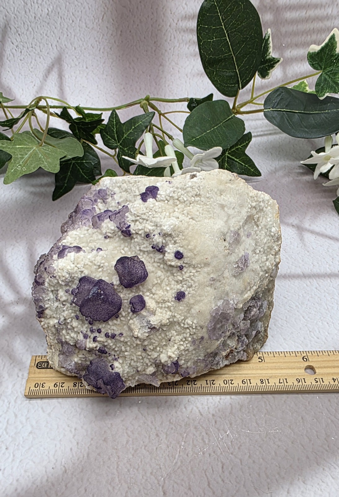 Large Fluorite on Barite Cabinet Specimen – Purple Cubic Crystals – 3 lb Natural