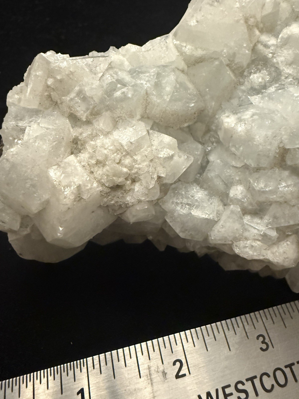 White Crystal Cluster on Matrix Rock Mineral Specimen Approx 5-6 in
