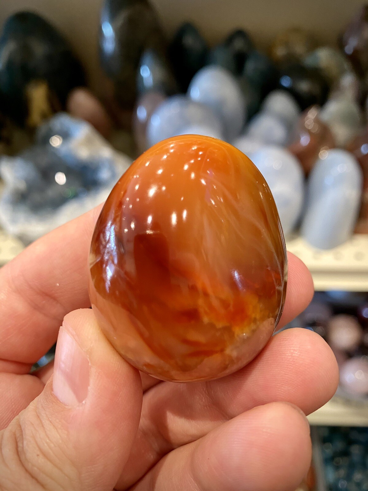 Carnelian Crystal Stone Healing Crystals Yoga Reiki Meditation Rock 2×1,5″ ZENDA