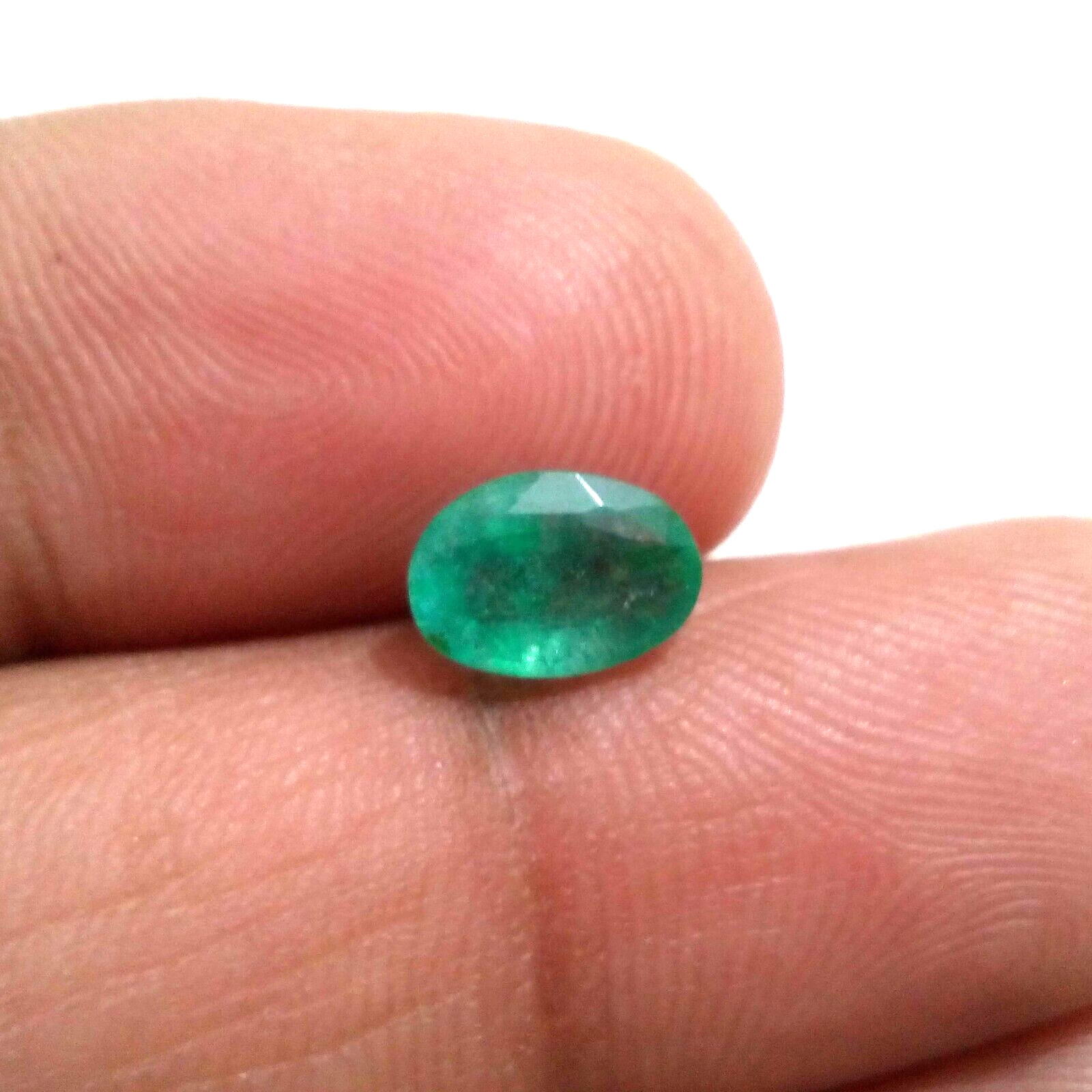 Fabulous Zambian Emerald Faceted Oval 1.40 Crt Natural Green Loose Gemstone