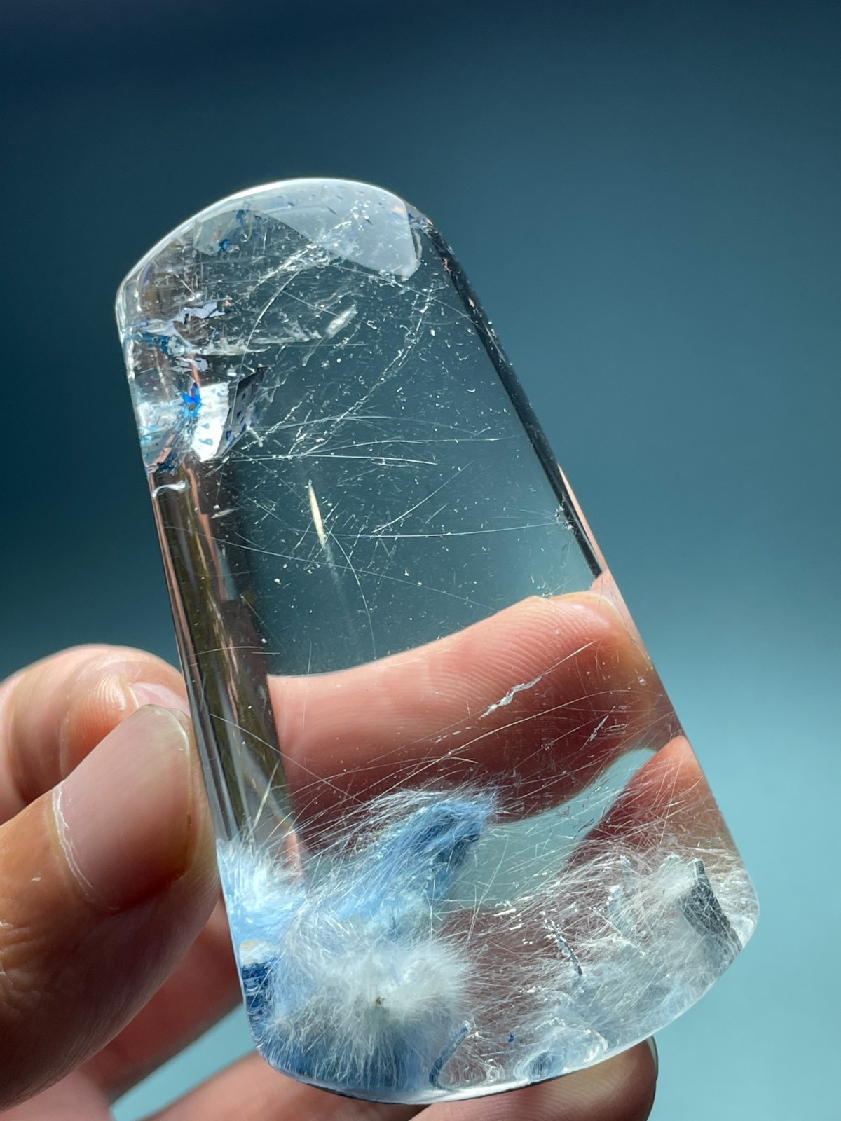 513Ct Natural Clear Beautiful Blue Dumortierite Crystal Quartz Polished Specimen