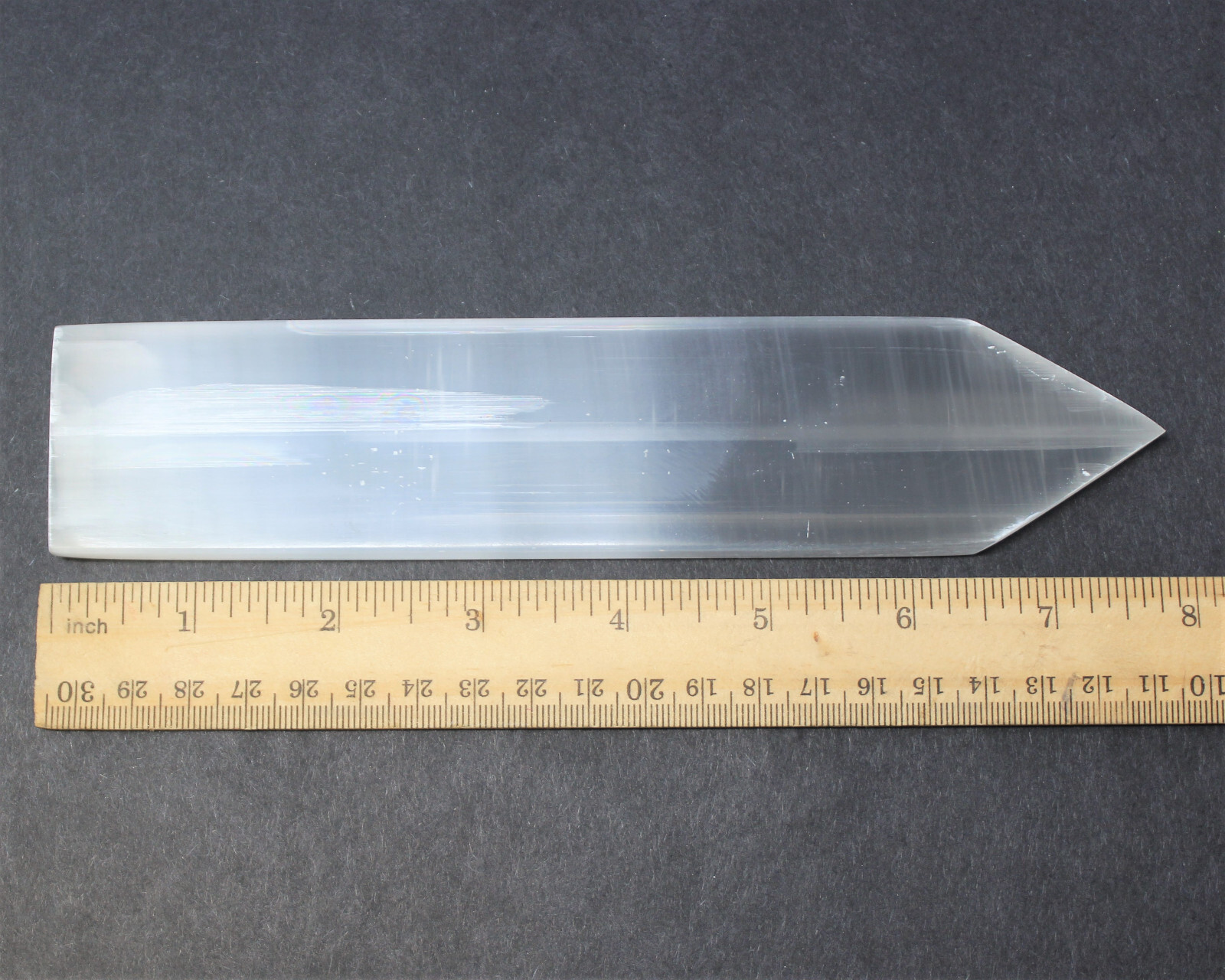 LARGE 8″ Polished Selenite Charging Station With Point, Crystal Selenite Plate