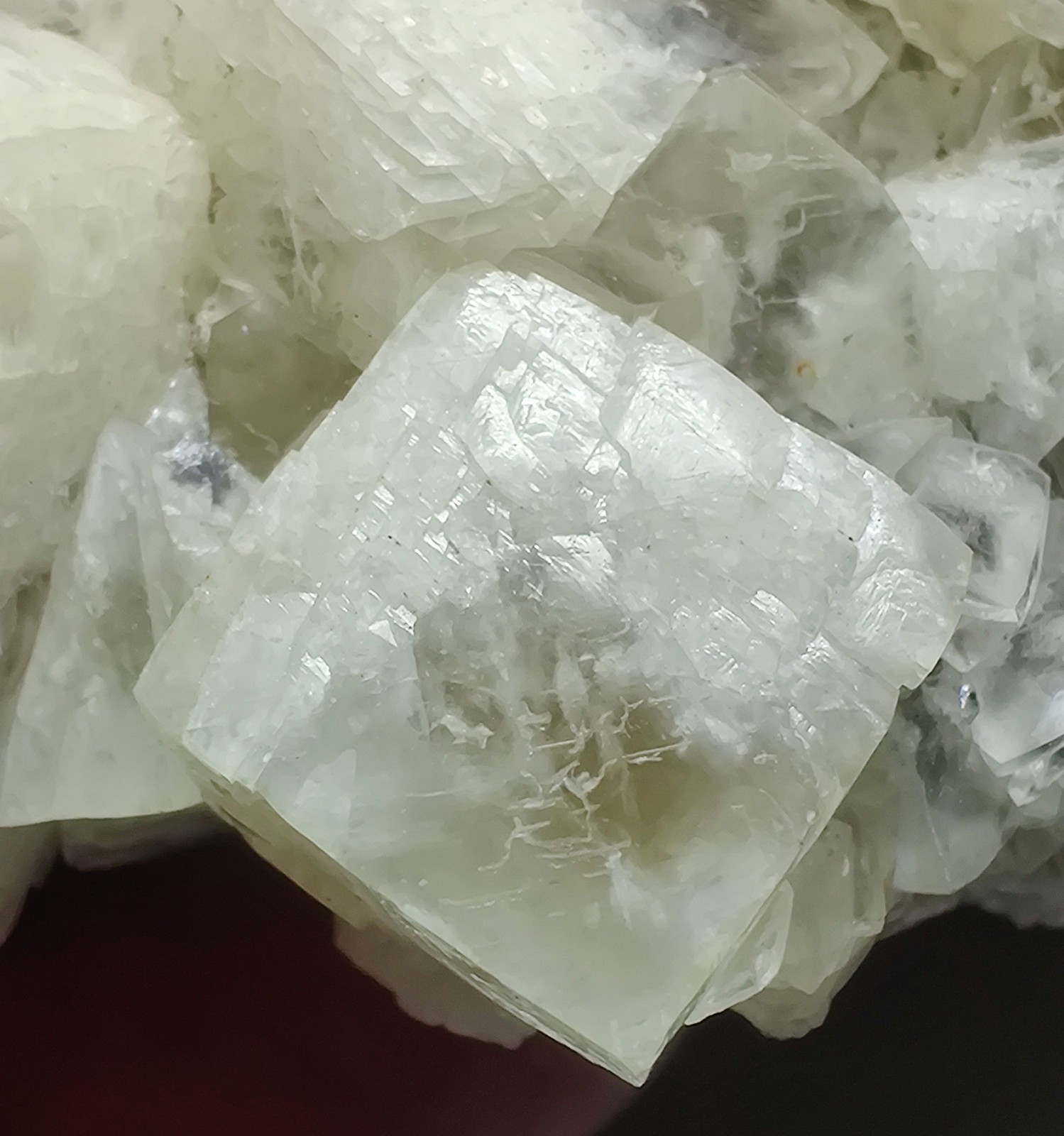 Calcite crystals on matrix, unique form, fluorescent white. 215 grams.