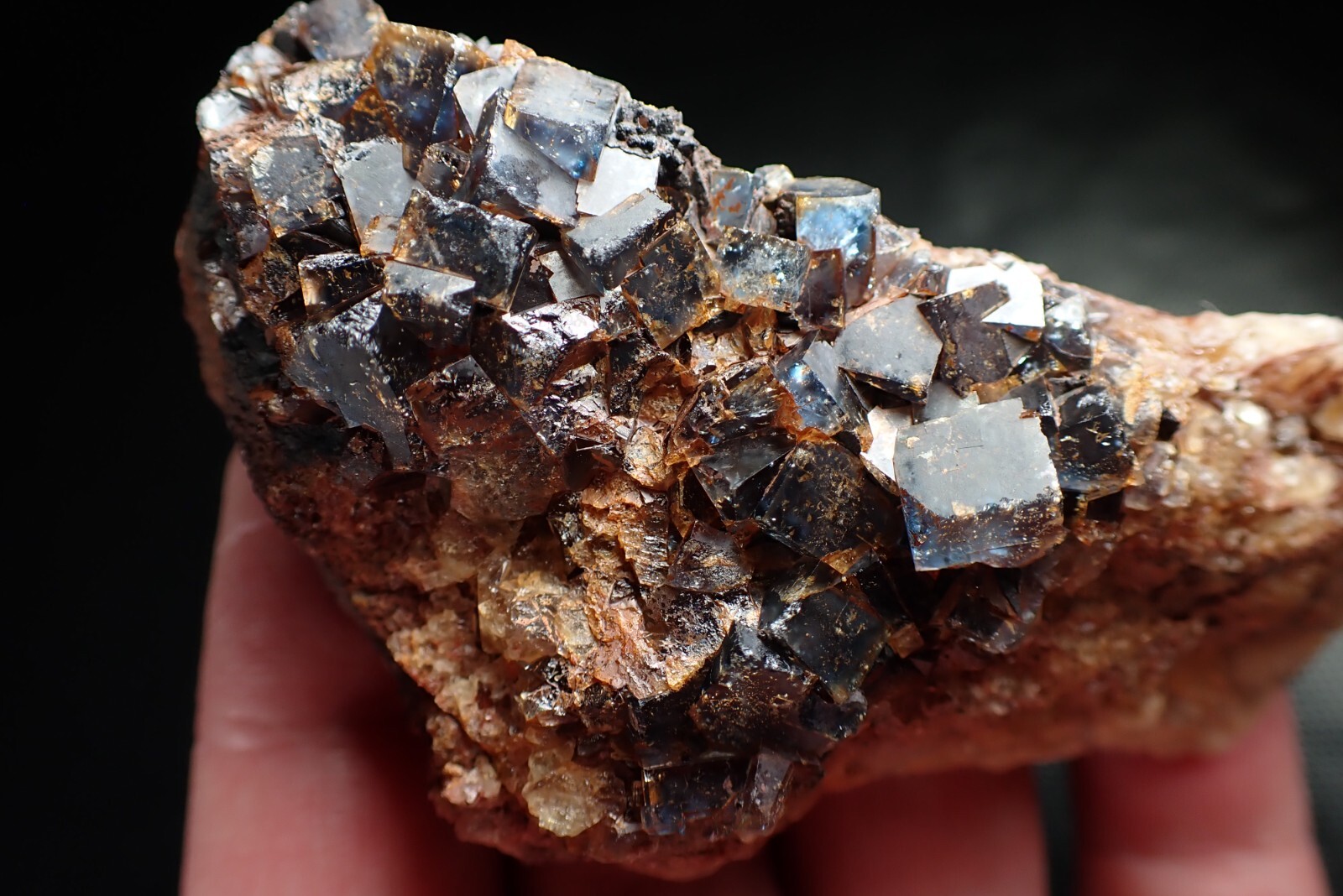 FLUORITE * BLUE CRYSTALS ON QUARTZ * RARE LOCALITY ! Cerny Potok, CZECH REPUBLIC