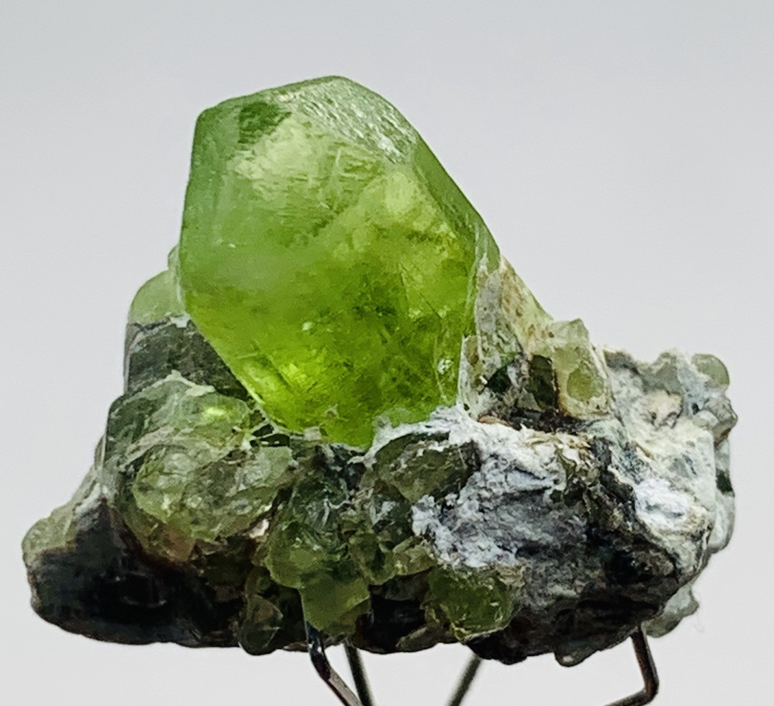 24.85Ct Beautiful Natural Green Color Peridot With Megnatite Crystal Specimen