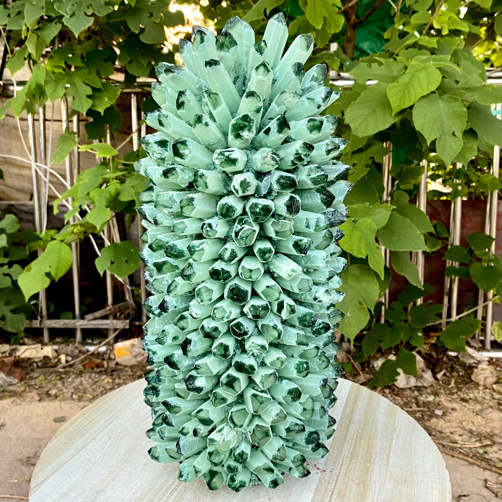32.18LB New Find green Phantom Quartz Crystal Cluster Mineral Specimen Healing