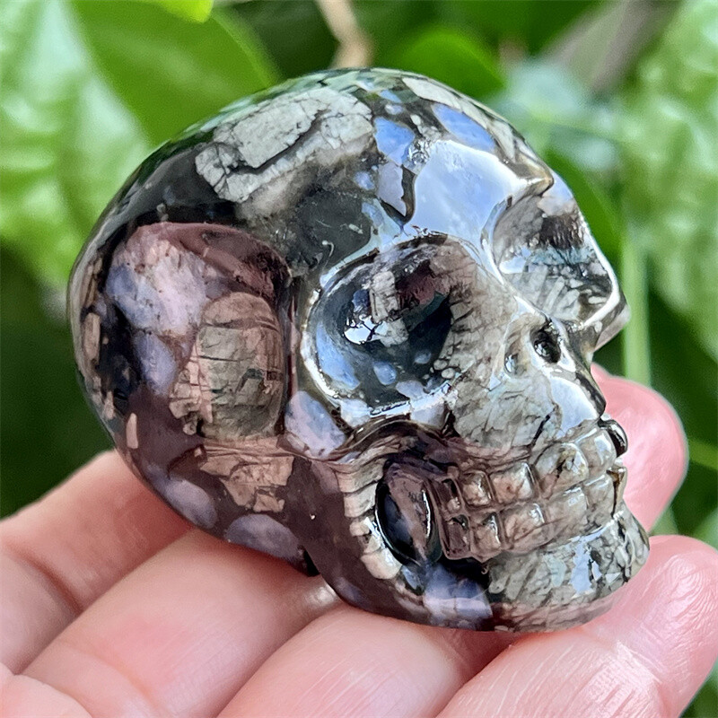 2″ Natural rhyolite Figurines skull Quartz Crystal Skull healing Random 1pc