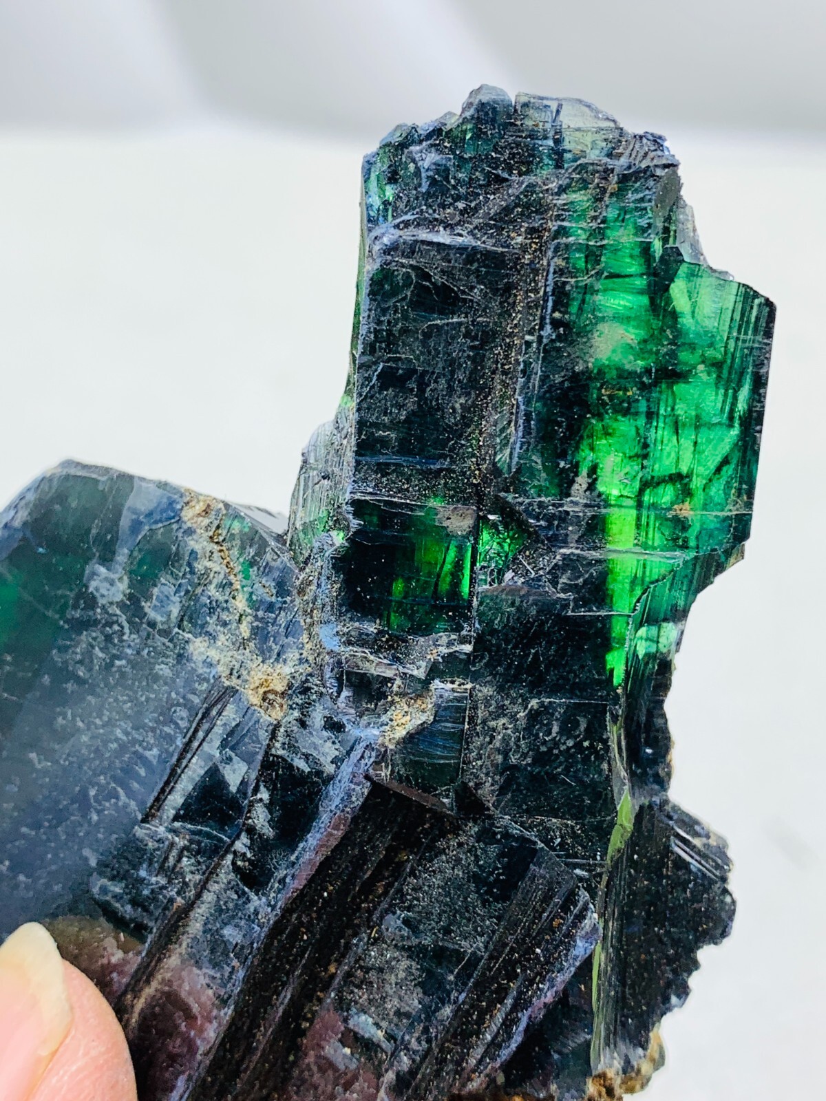 759ct85mm TOP EXCELLENT BLUE GREEN VIVIANITE CRYSTALS Specimen FROM Brazil GEM